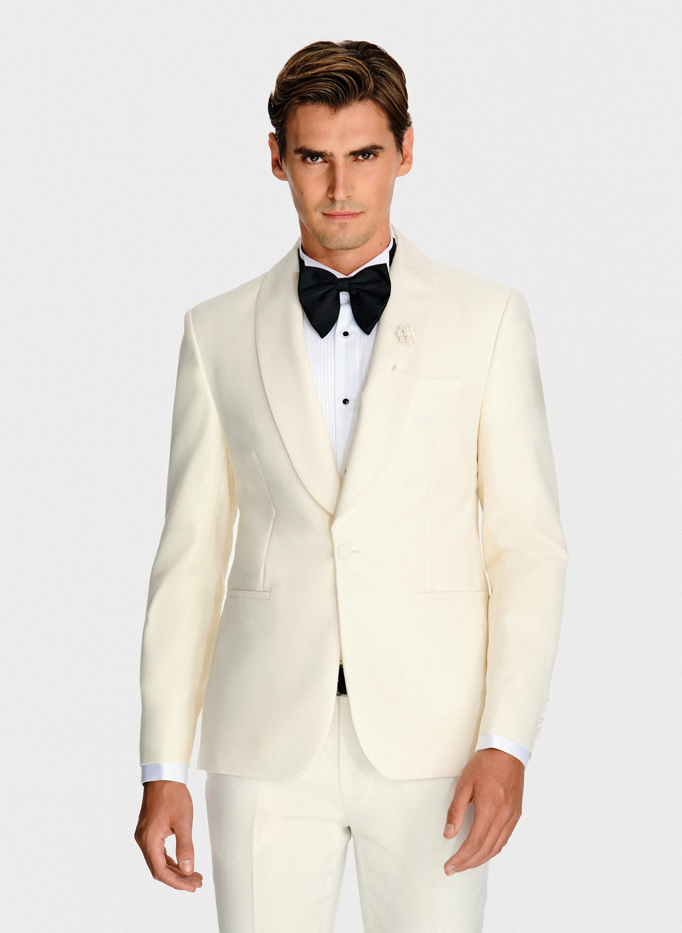 PAKO LORENTE - Wełniana beżowa marynarka smokingowa - Pako Lorente