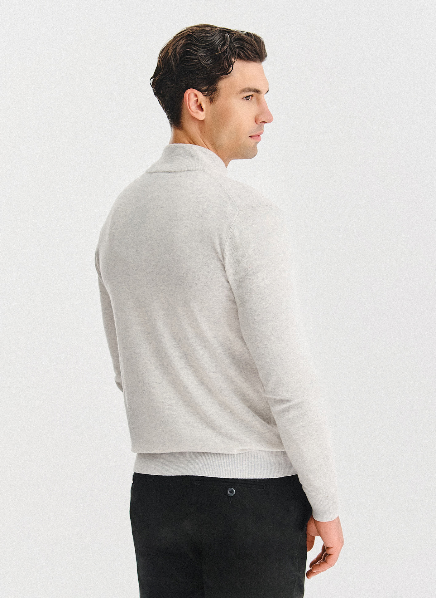 PAKO LORENTE - Jasnoszary rozpinany sweter z kieszeniami - Pako Lorente