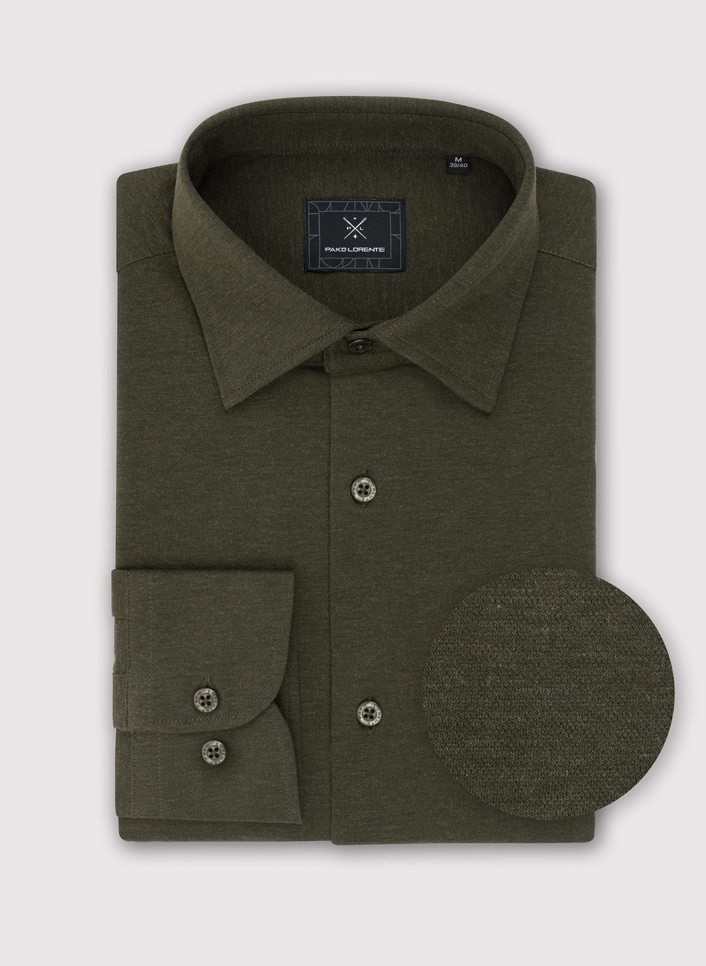 Ciemna zielona bawełniana koszula męska - Pako Lorente
