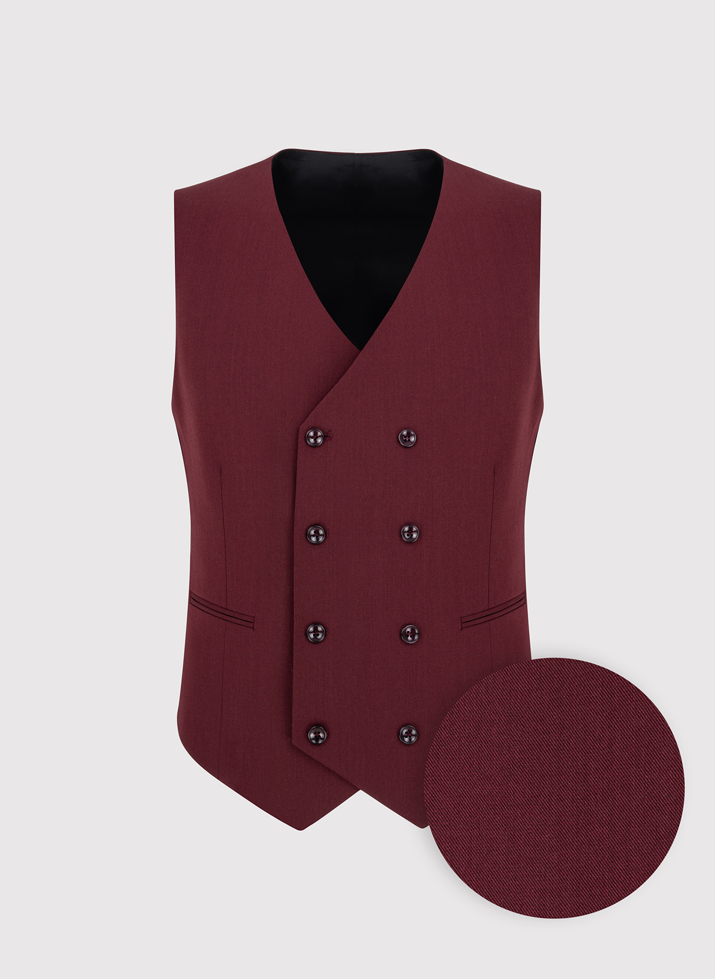 PAKO LORENTE - Bordowa dwurzędowa kamizelka męska - Pako Lorente