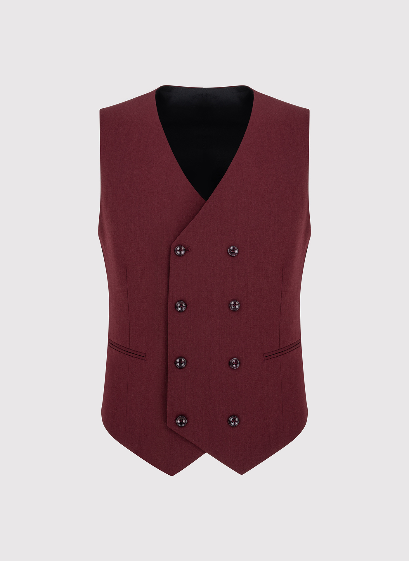 PAKO LORENTE - Bordowa dwurzędowa kamizelka męska - Pako Lorente