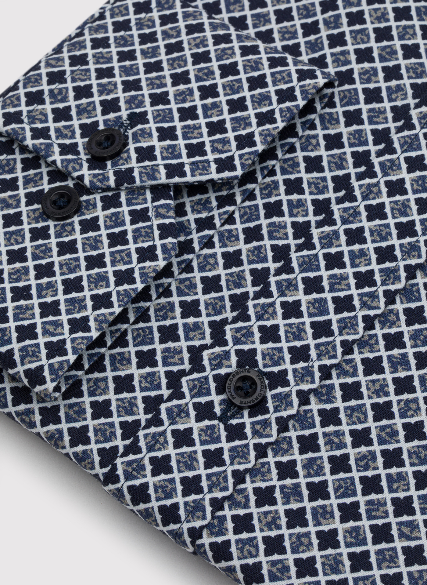 Granatowa koszula we wzór geometryczny - Pako Lorente
