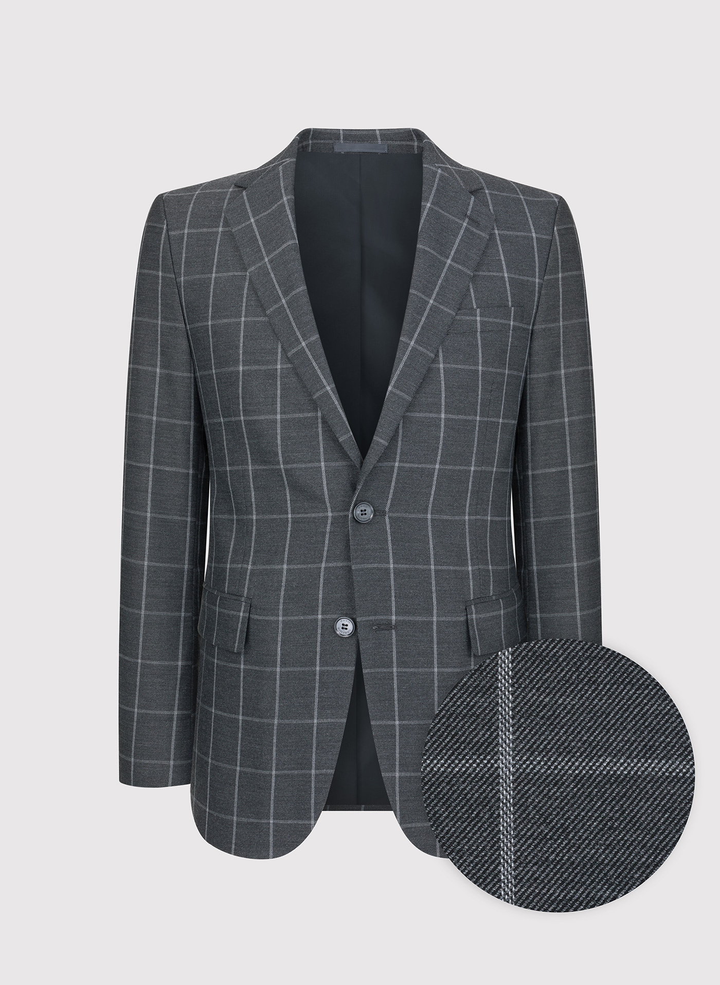 Casualowa szara marynarka w jasną kratę - Pako Lorente