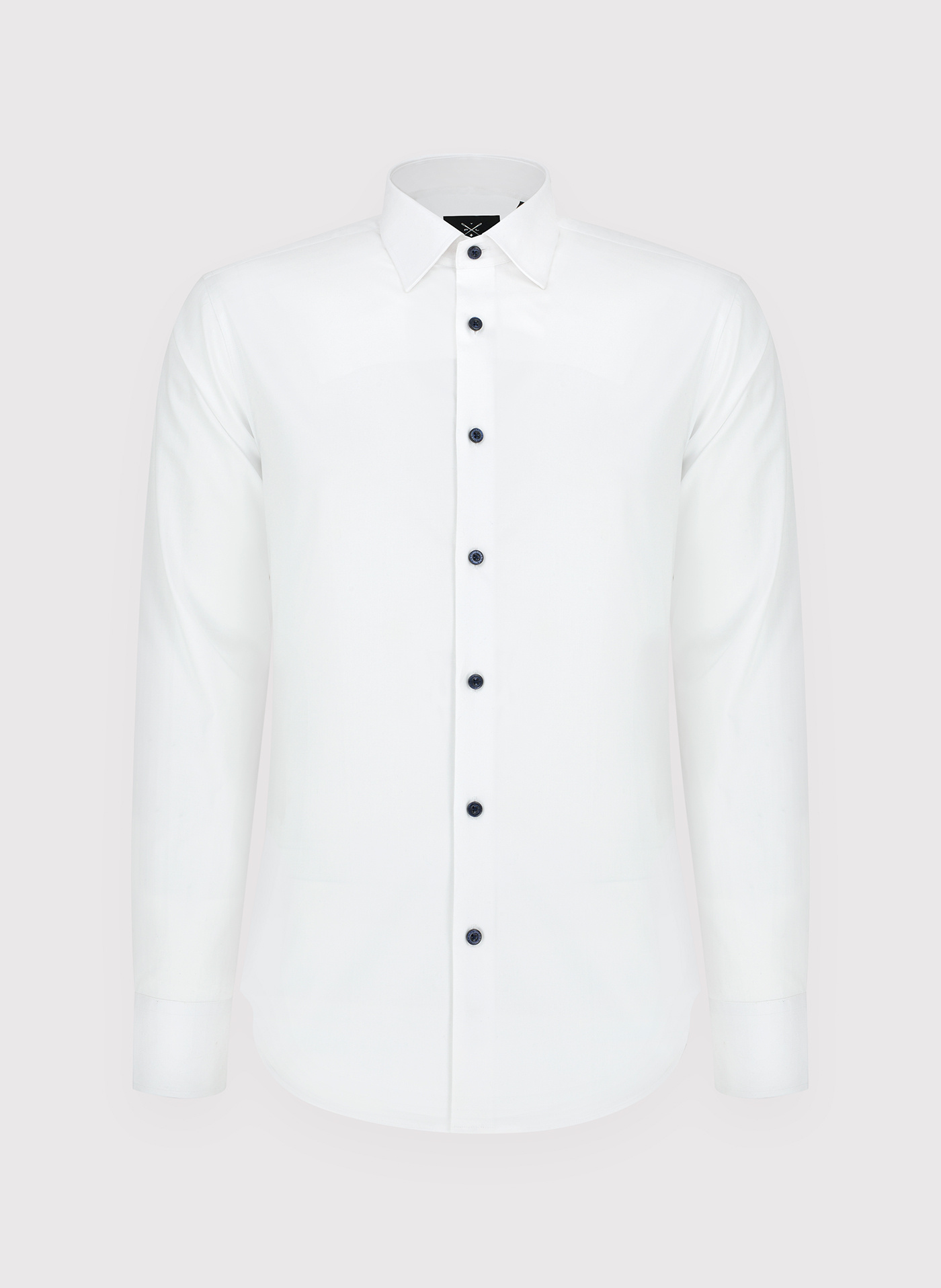 Gładka bawełniana koszula męska długi rękaw - Pako Lorente