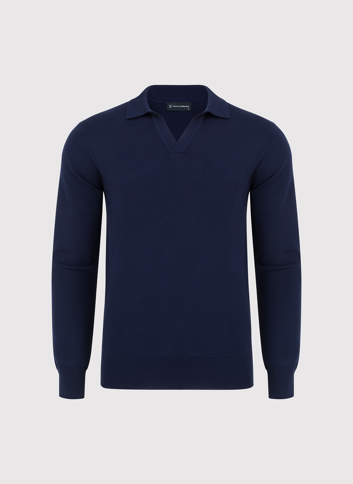 Męski sweter z kołnierzykiem polo - Pako Lorente