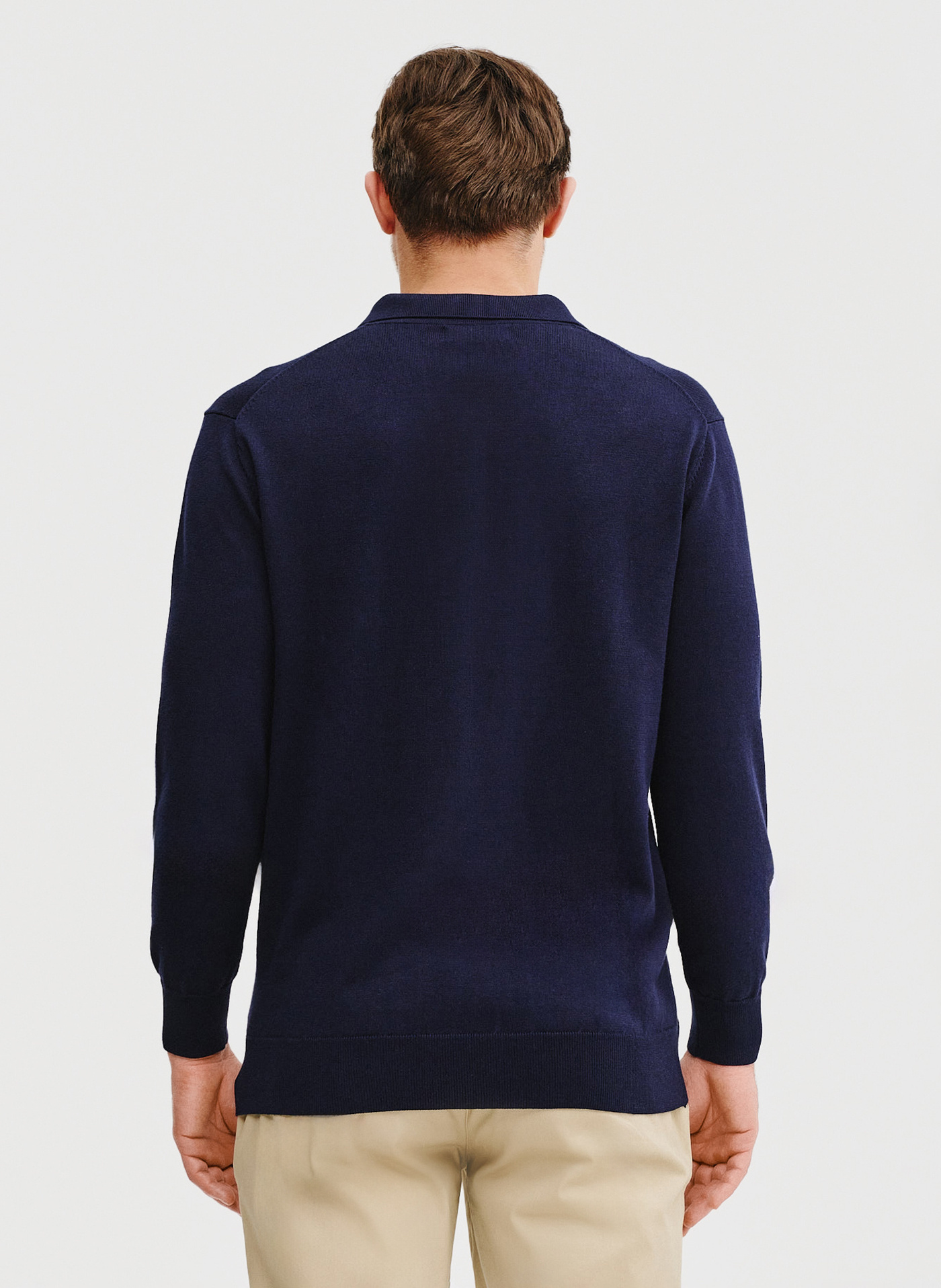 Męski sweter z kołnierzykiem polo - Pako Lorente