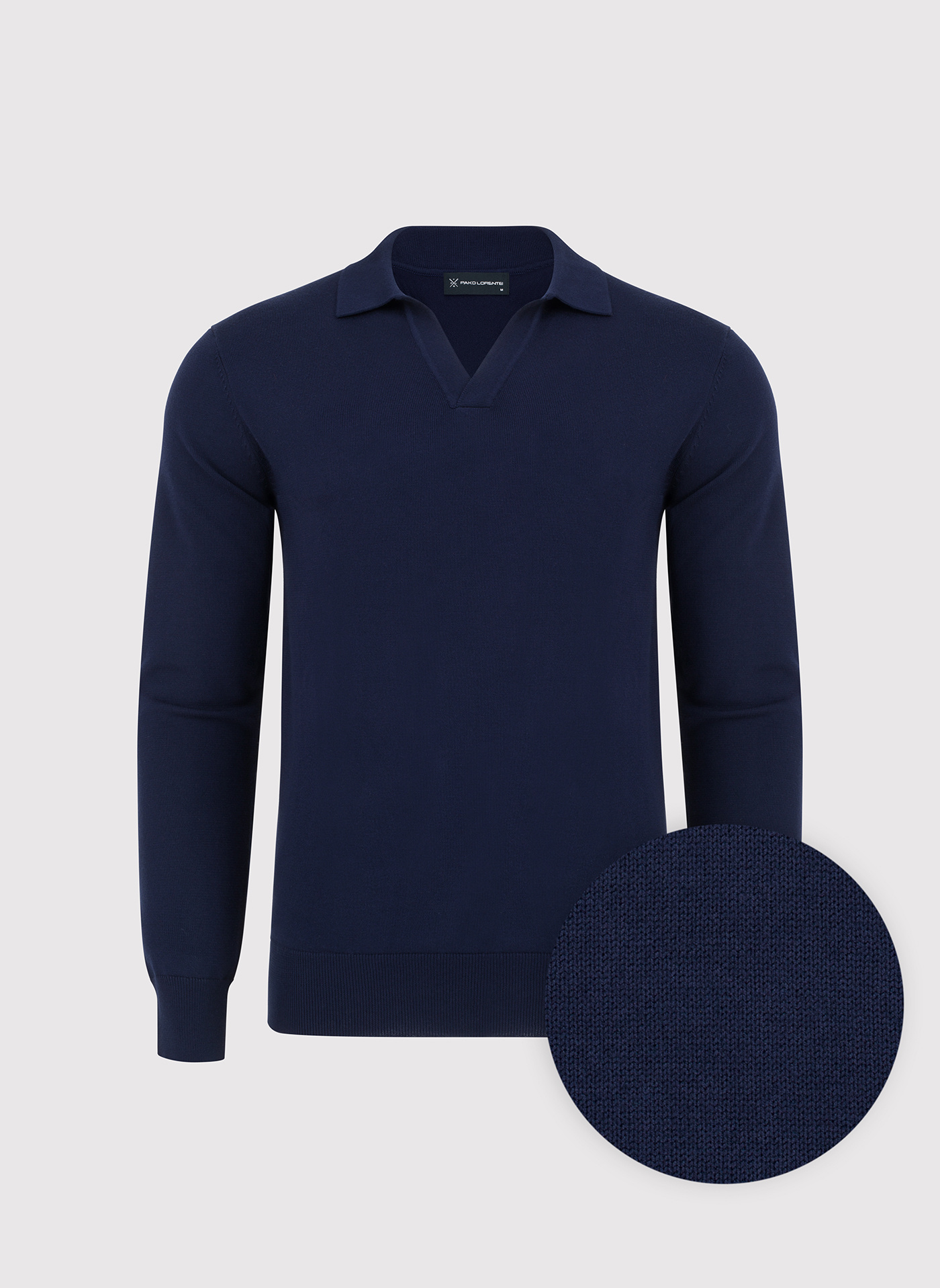 Męski sweter z kołnierzykiem polo - Pako Lorente