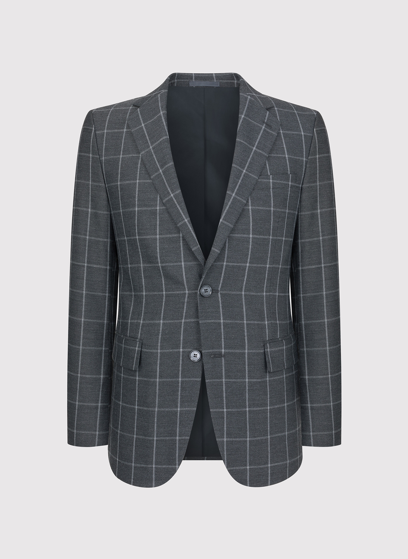 Casualowa szara marynarka w jasną kratę - Pako Lorente