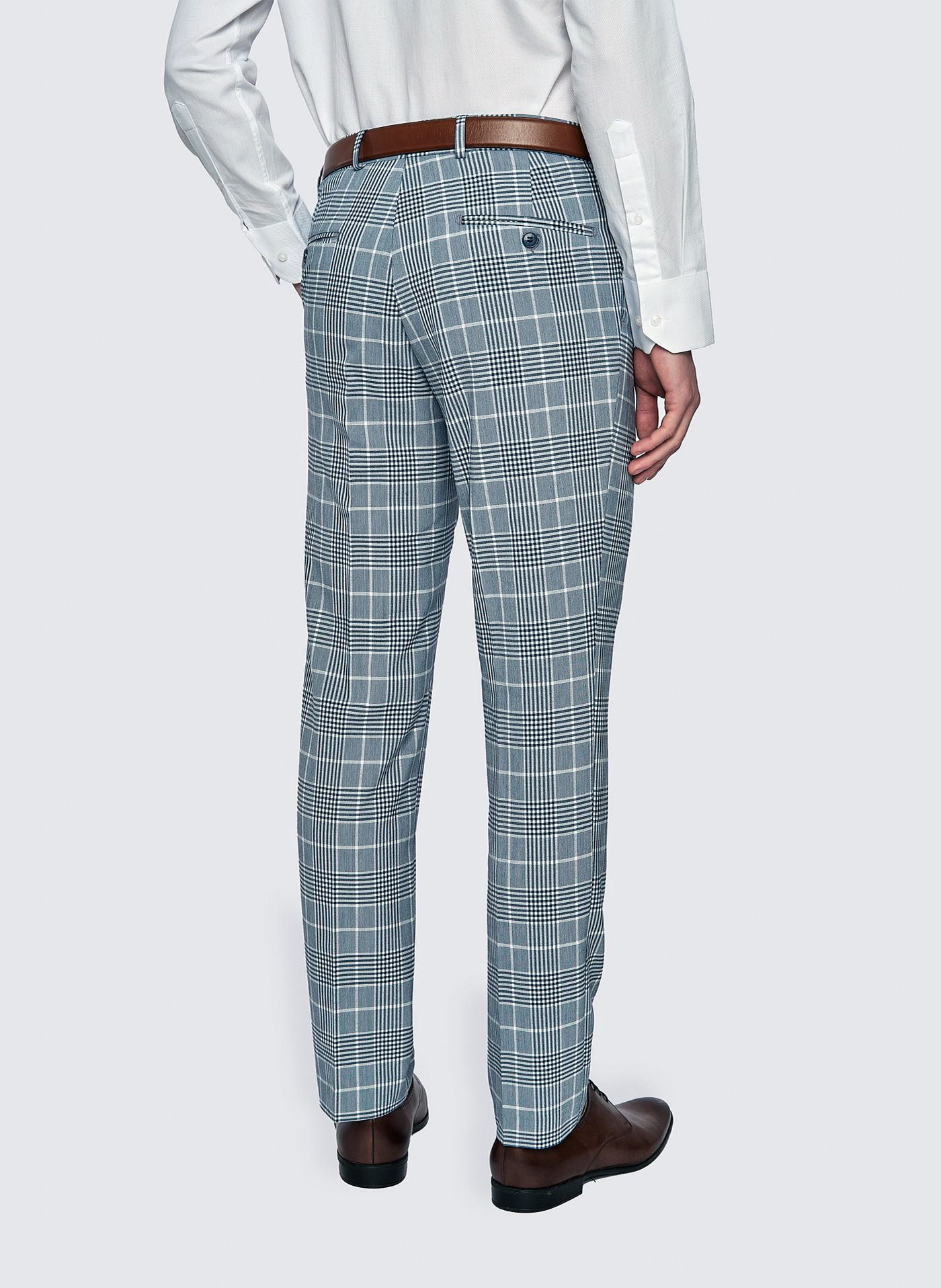 Niebieskie spodnie garniturowe w kratę - Pako Lorente