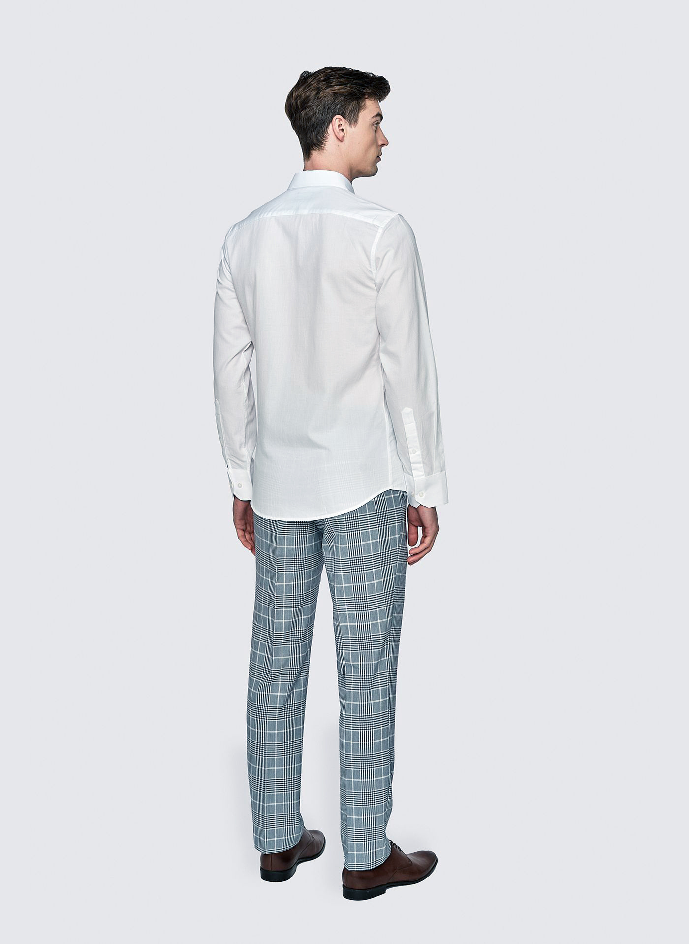 Niebieskie spodnie garniturowe w kratę - Pako Lorente