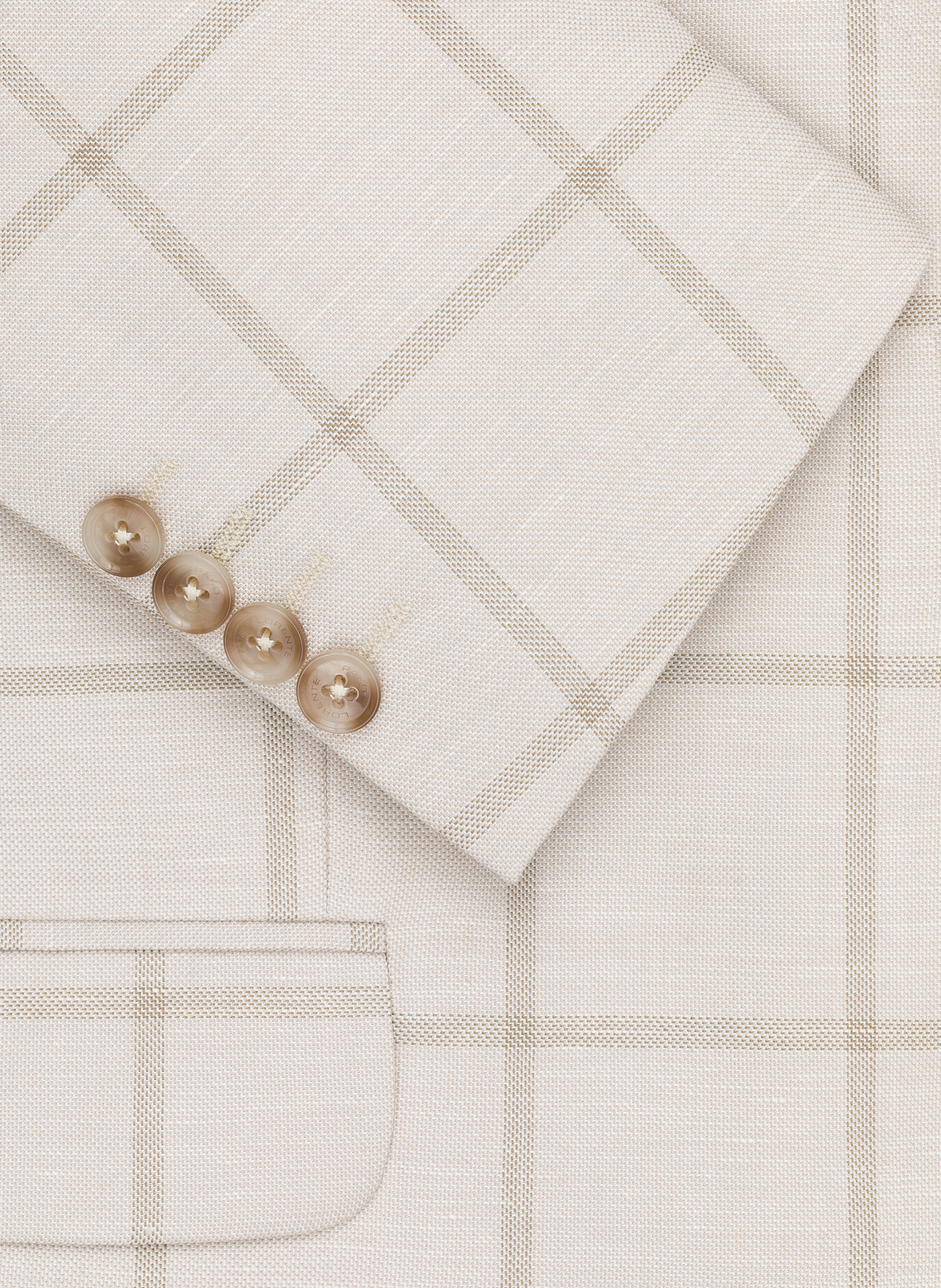 Beżowa marynarka męska w kratę Windowpane - Pako Lorente