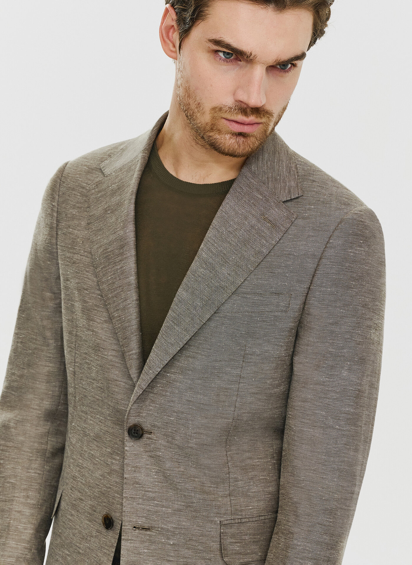 Brązowa marynarka z lnem - Pako Lorente