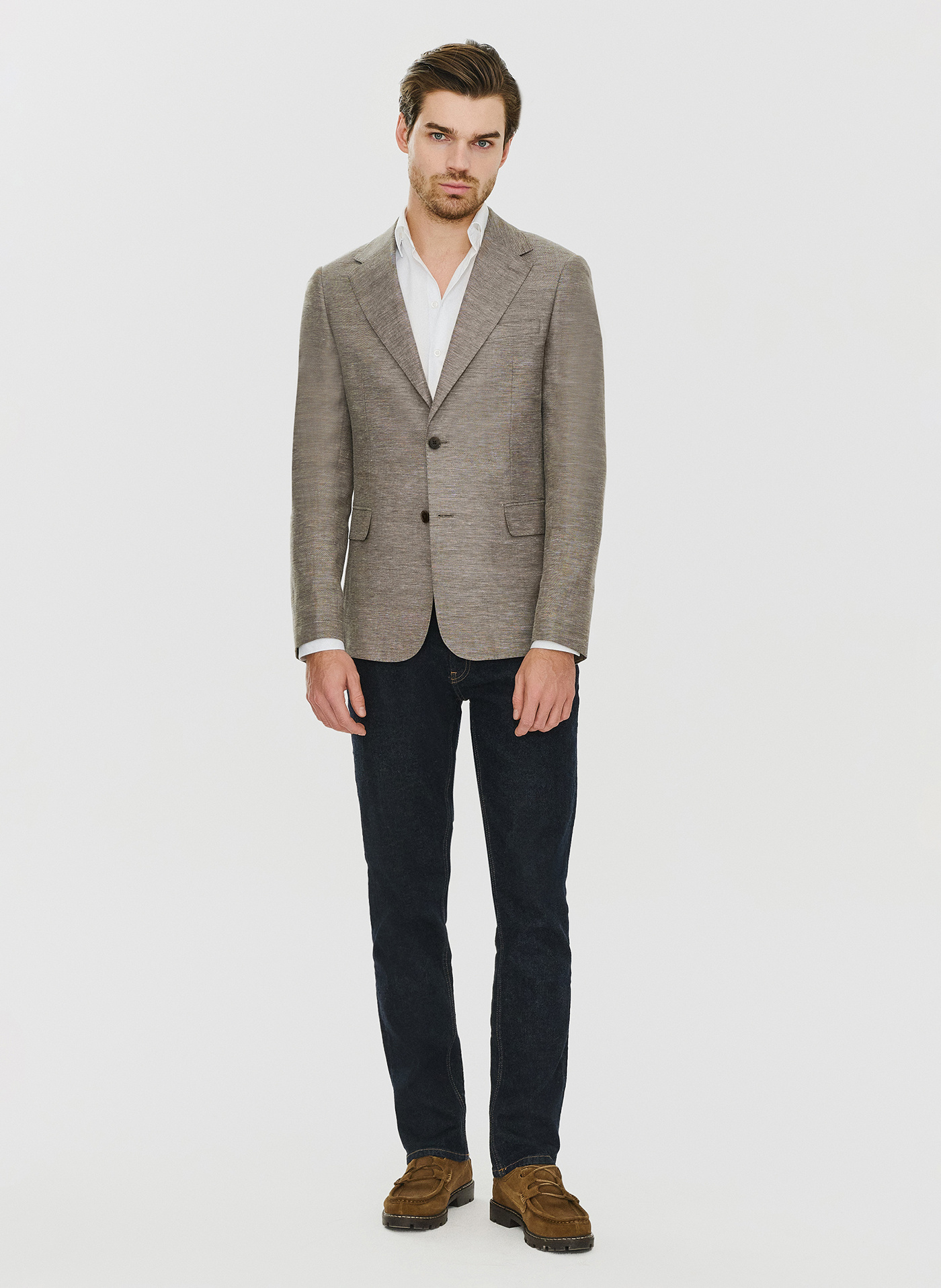 Brązowa marynarka z lnem - Pako Lorente