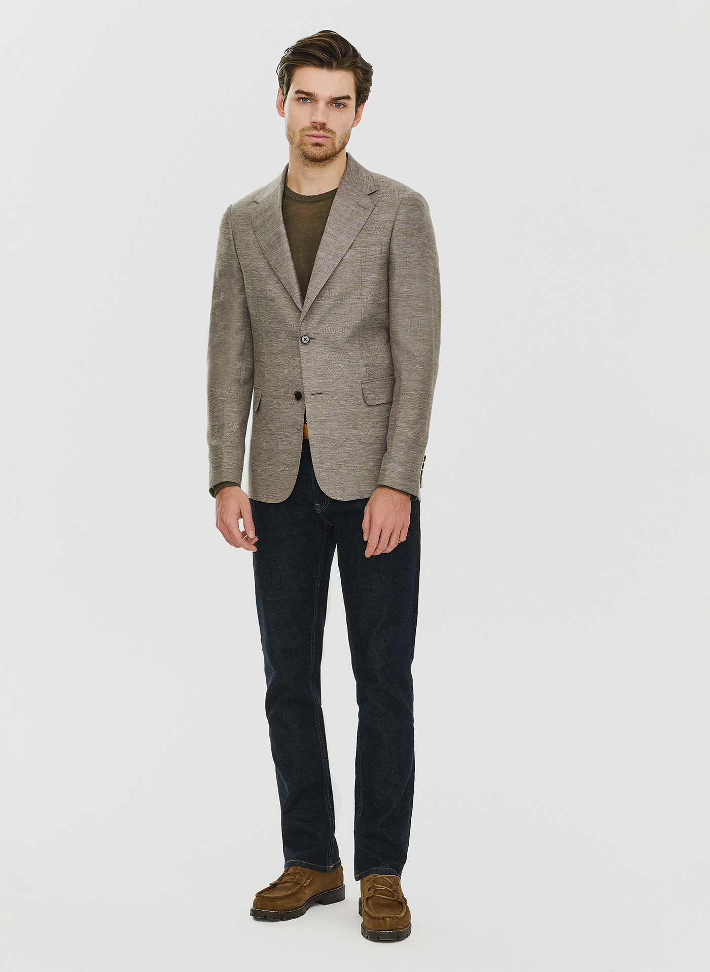 Brązowa marynarka z lnem - Pako Lorente