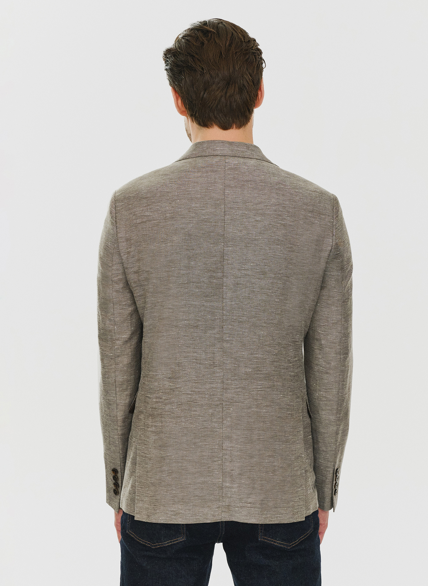 Brązowa marynarka z lnem - Pako Lorente