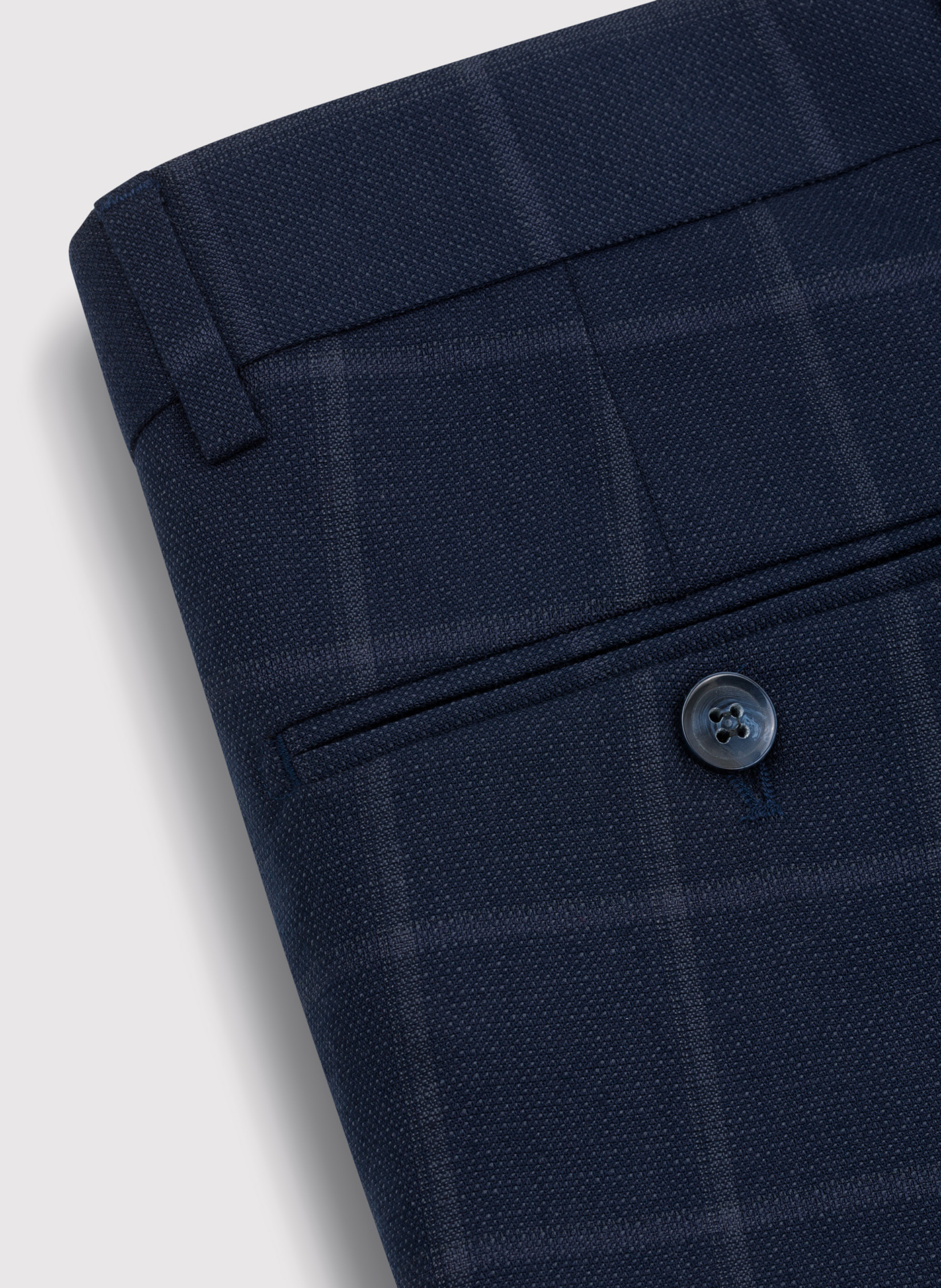 Granatowe spodnie garniturowe w kratę - Pako Lorente