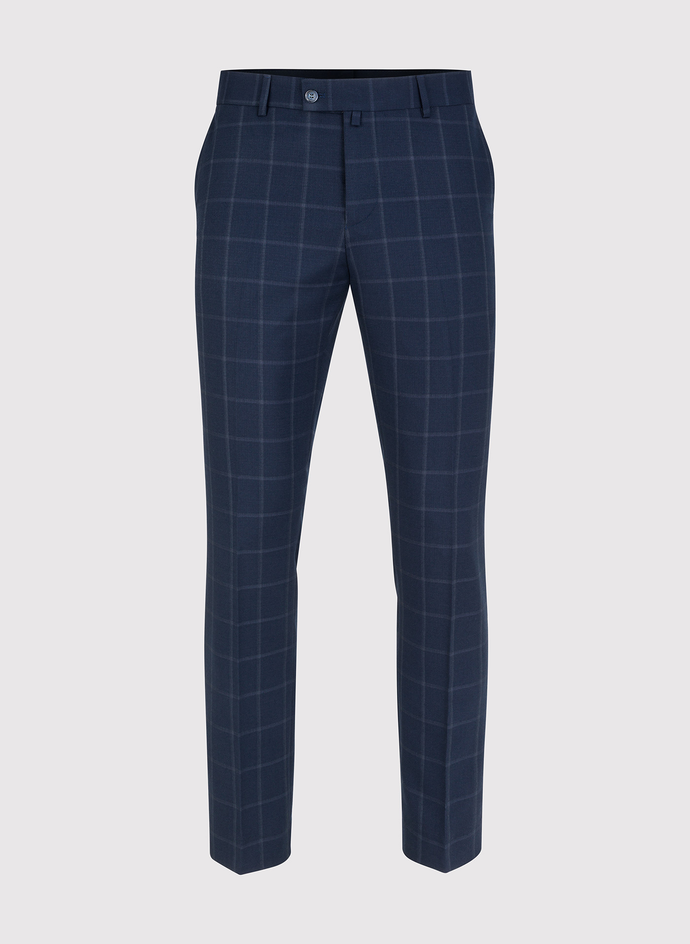 Granatowe spodnie garniturowe w kratę - Pako Lorente