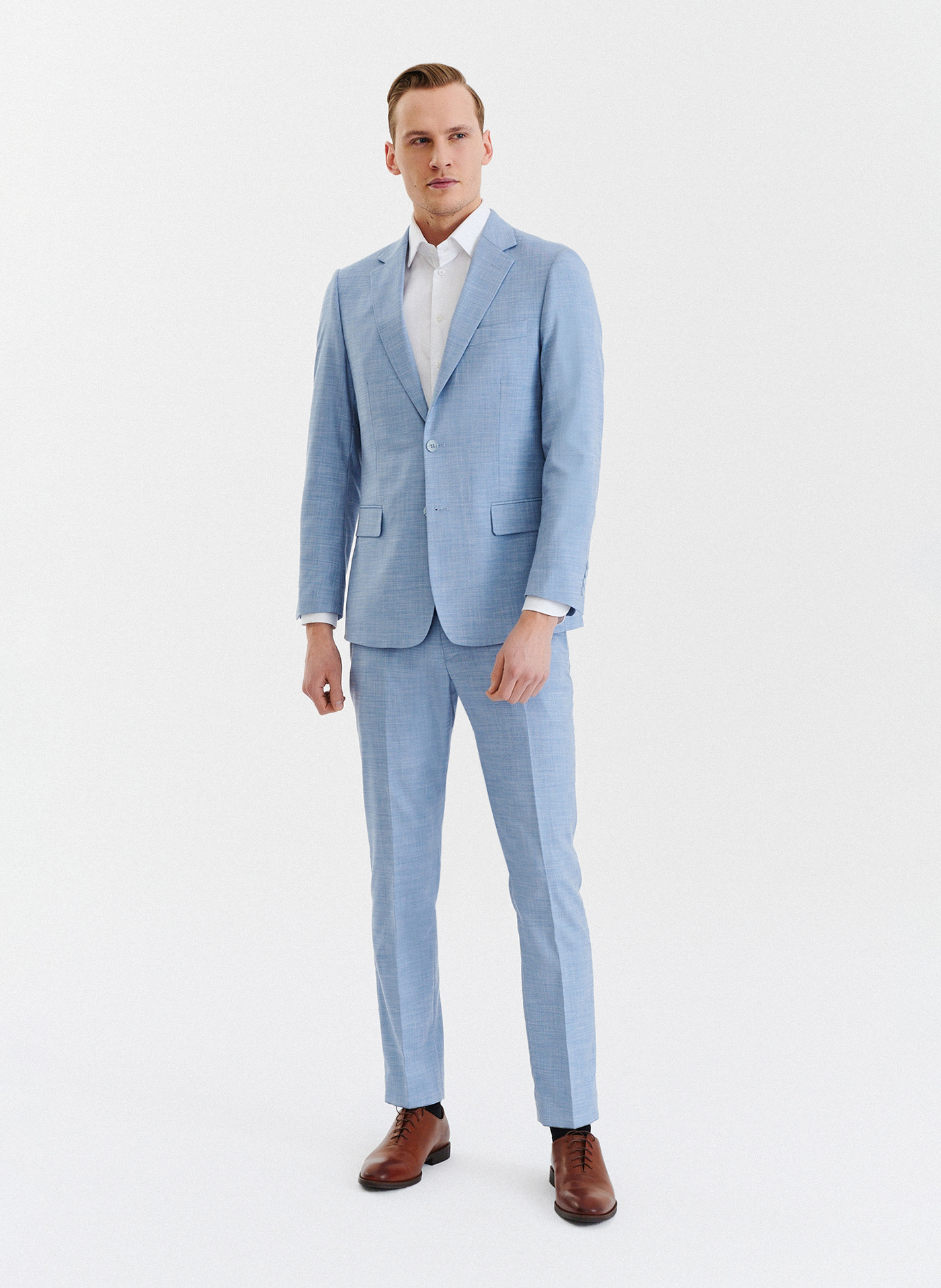 Niebieska męska marynarka garniturowa - Pako Lorente