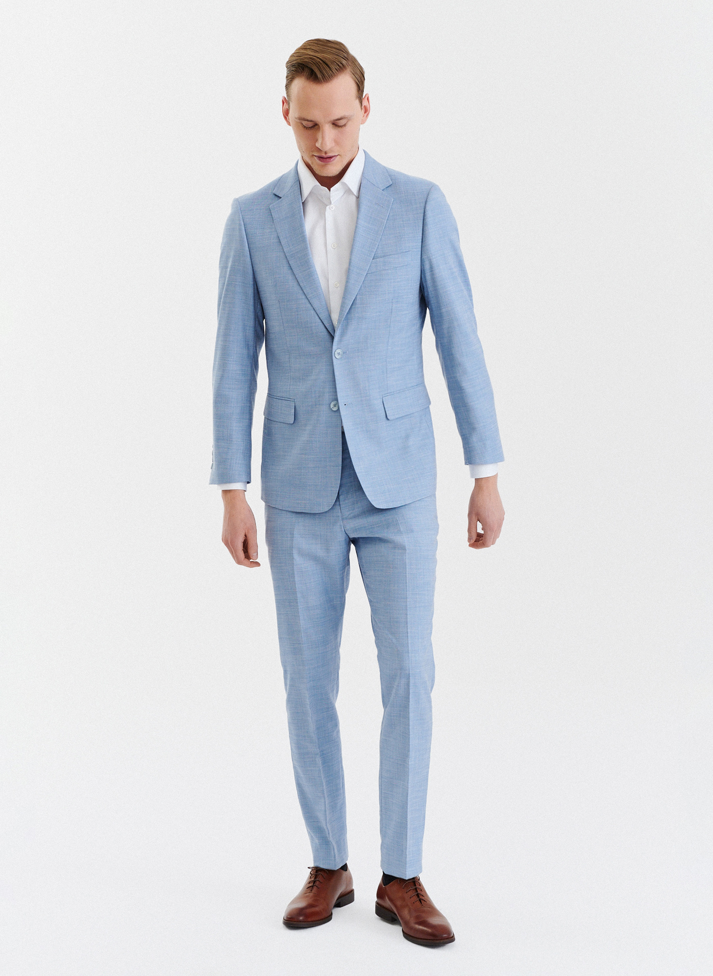 Niebieska męska marynarka garniturowa - Pako Lorente