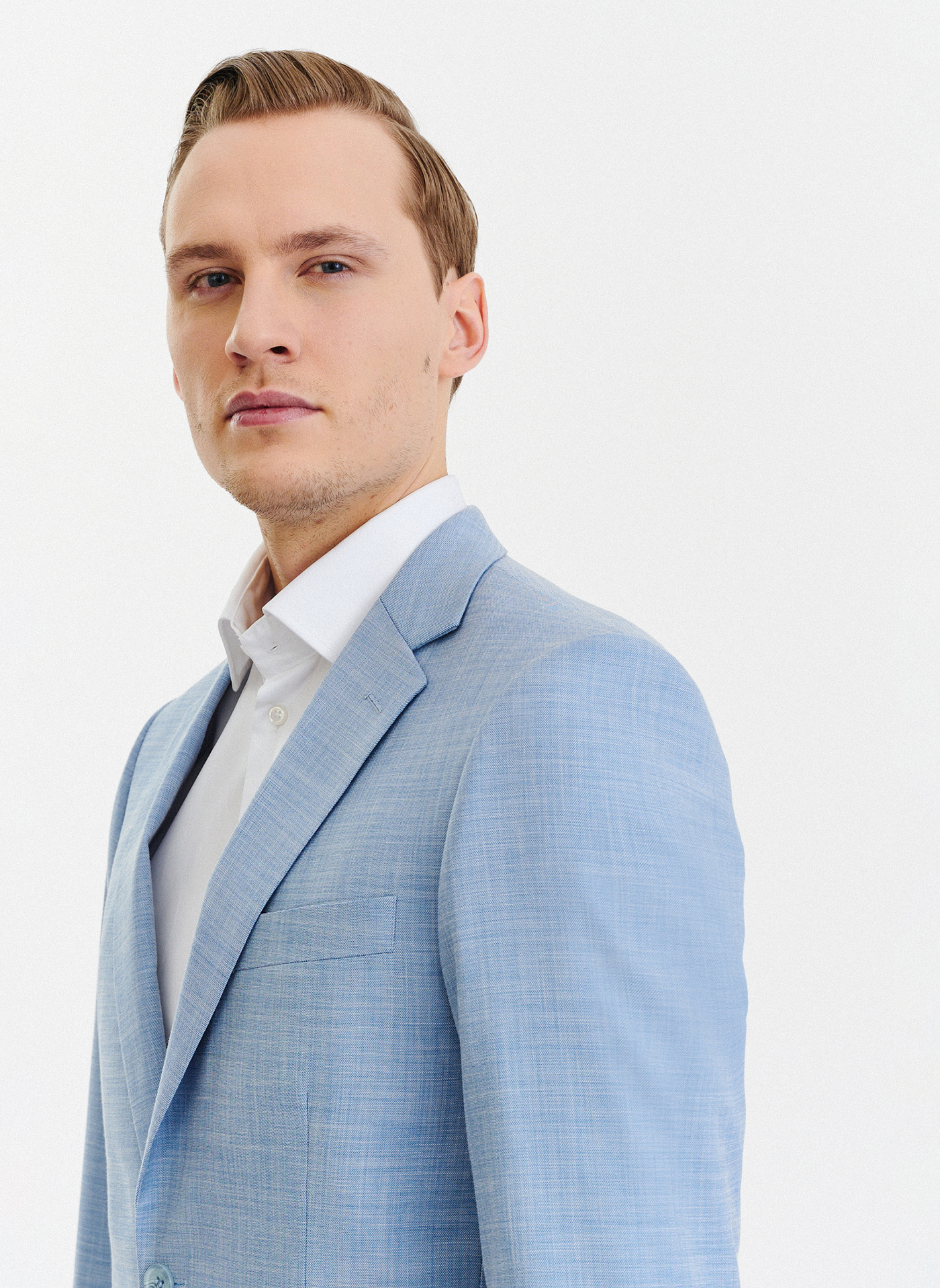 Niebieska męska marynarka garniturowa - Pako Lorente