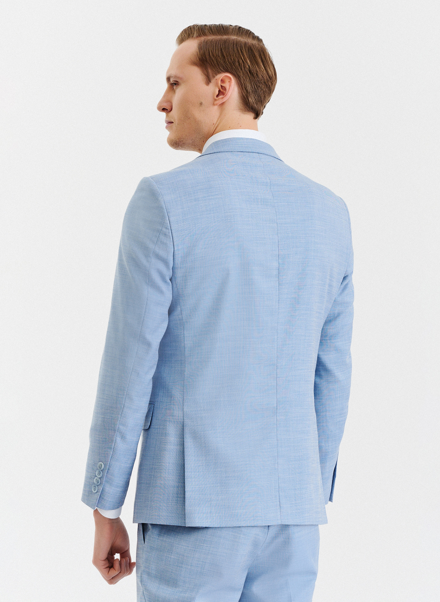 Niebieska męska marynarka garniturowa - Pako Lorente