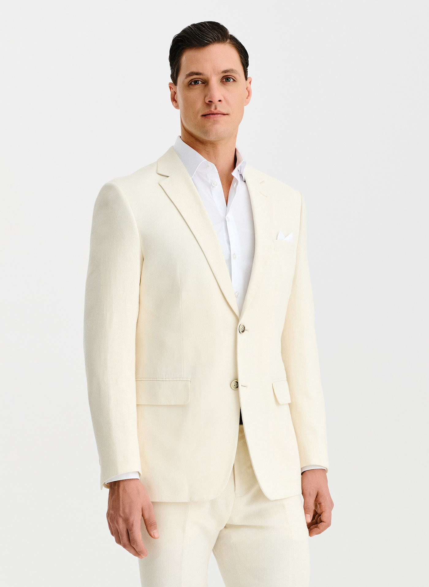 PAKO LORENTE - Beżowa marynarka garniturowa z lnem - Pako Lorente