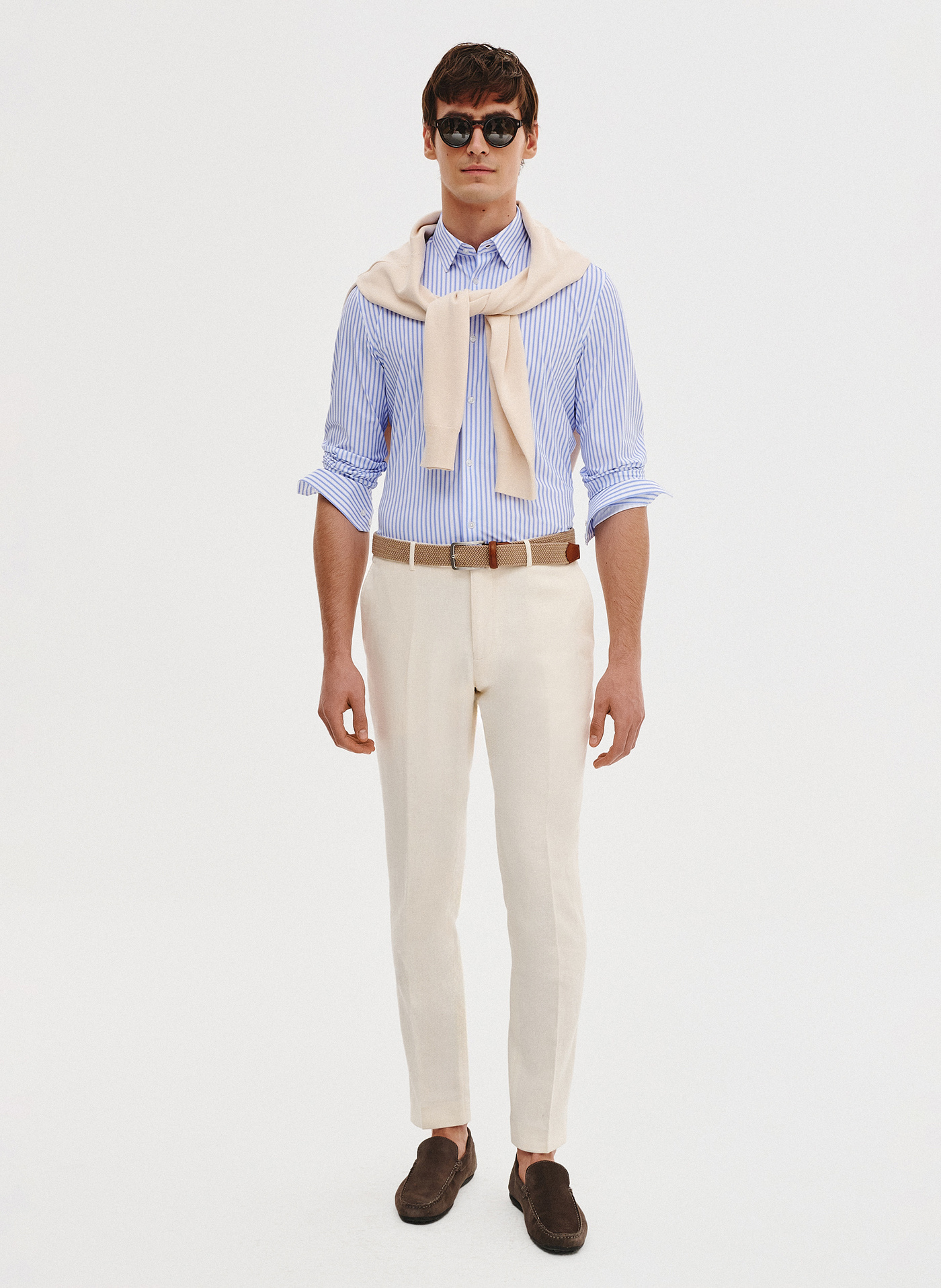 PAKO LORENTE - Dzianinowa koszula męska w prążek - Pako Lorente