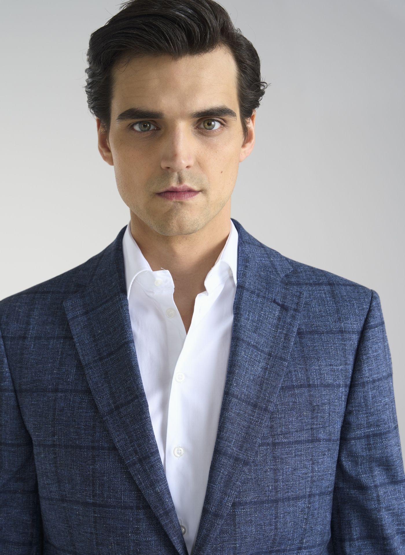 Granatowa marynarka męska w kratkę - Pako Lorente