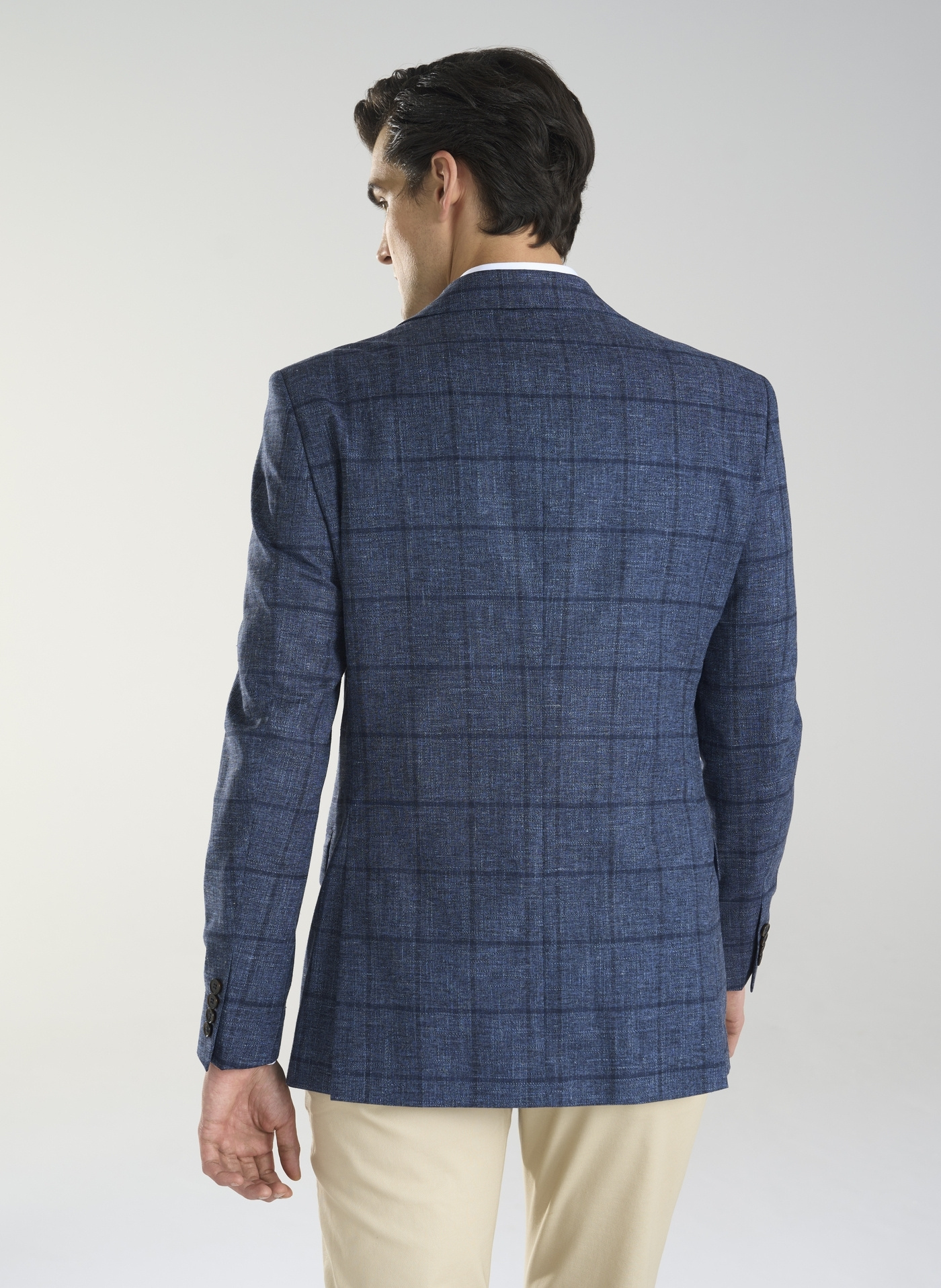 Granatowa marynarka męska w kratkę - Pako Lorente