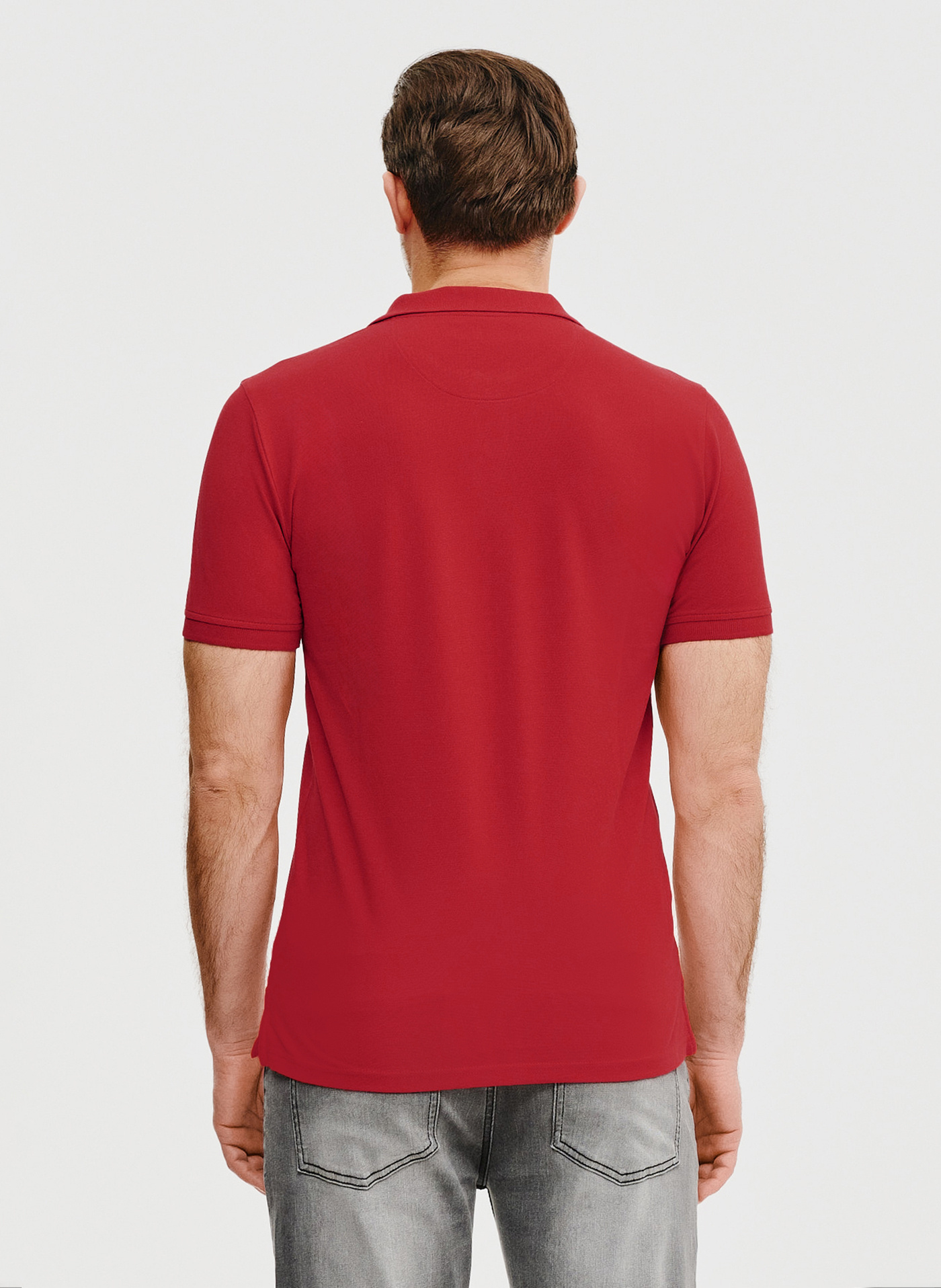 Gładki t-shirt polo w czerwonym kolorze - Pako Lorente