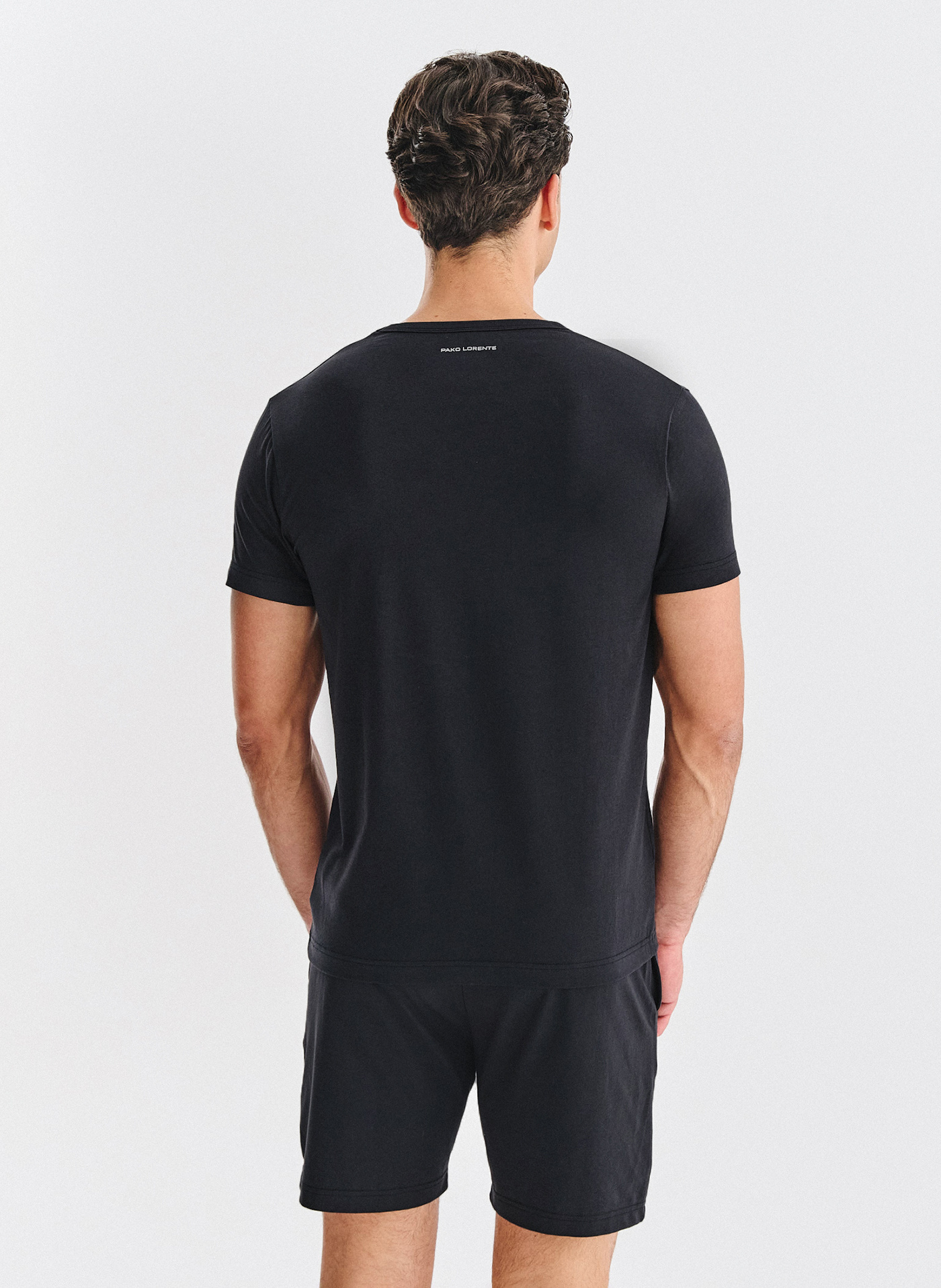Czarna piżama męska z bawełną - Pako Lorente