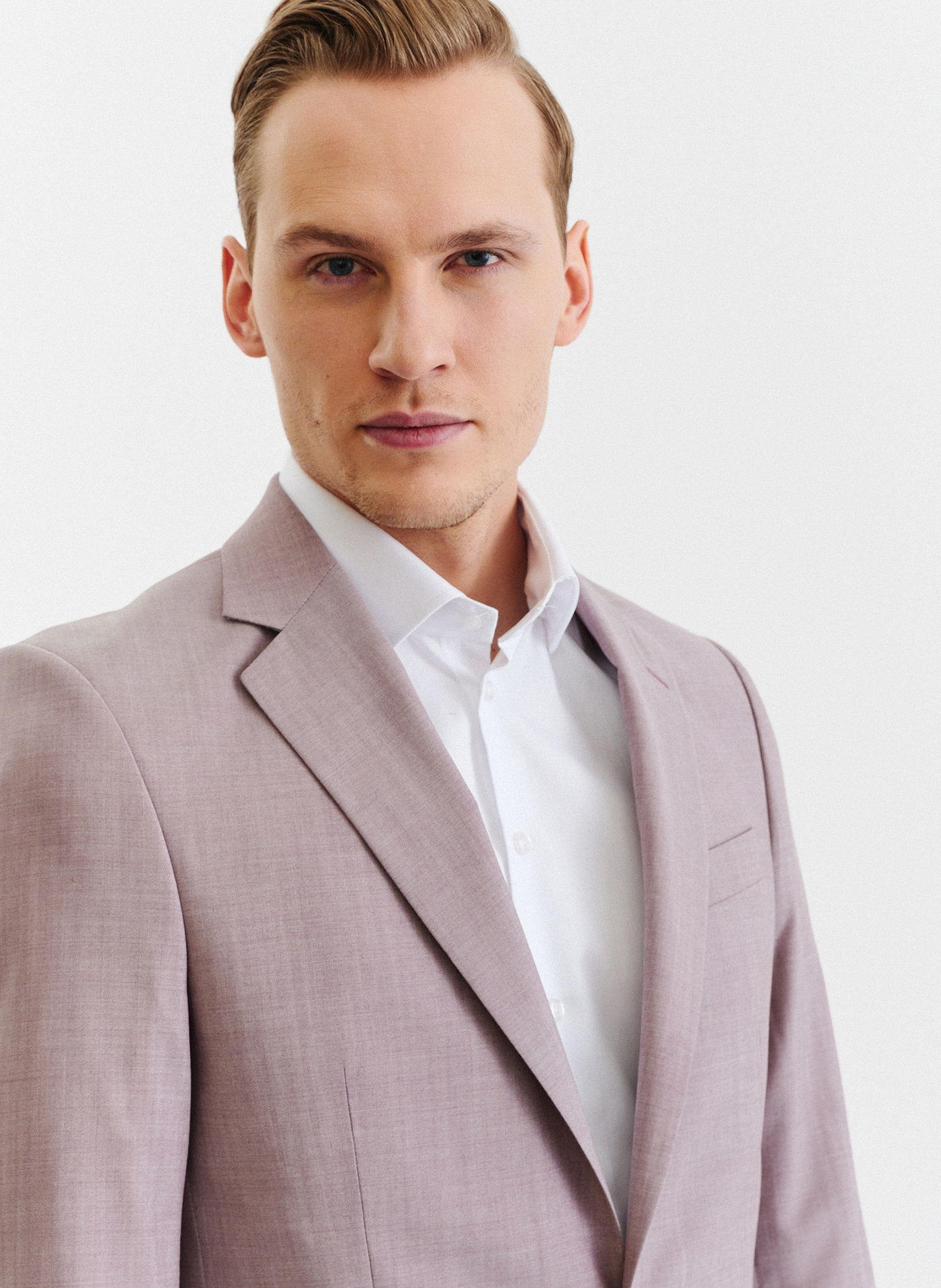 Gładka różowa marynarka garniturowa męska - Pako Lorente