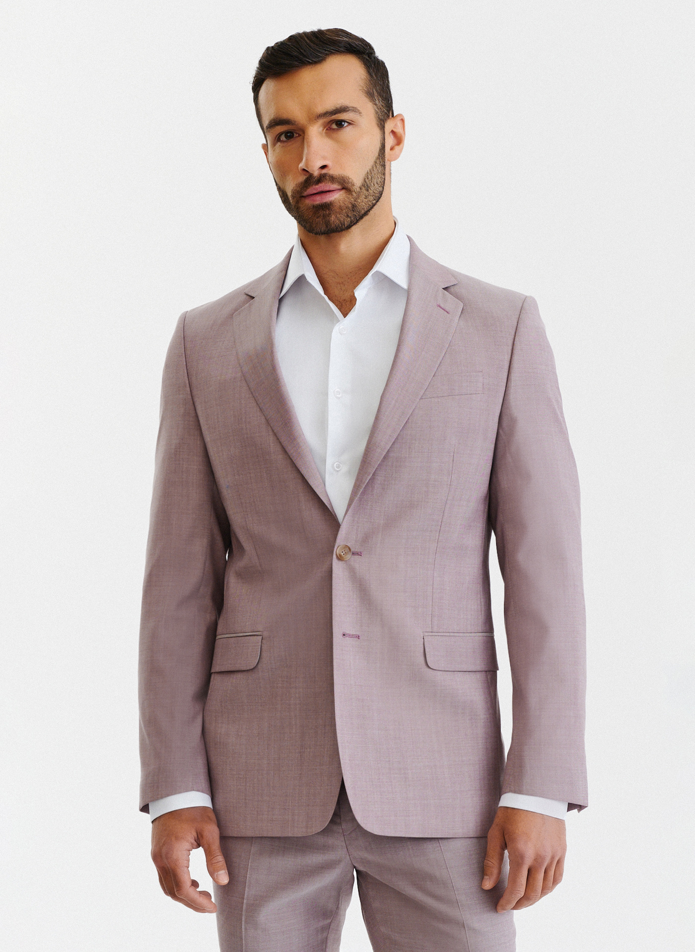 Gładka różowa marynarka garniturowa męska - Pako Lorente