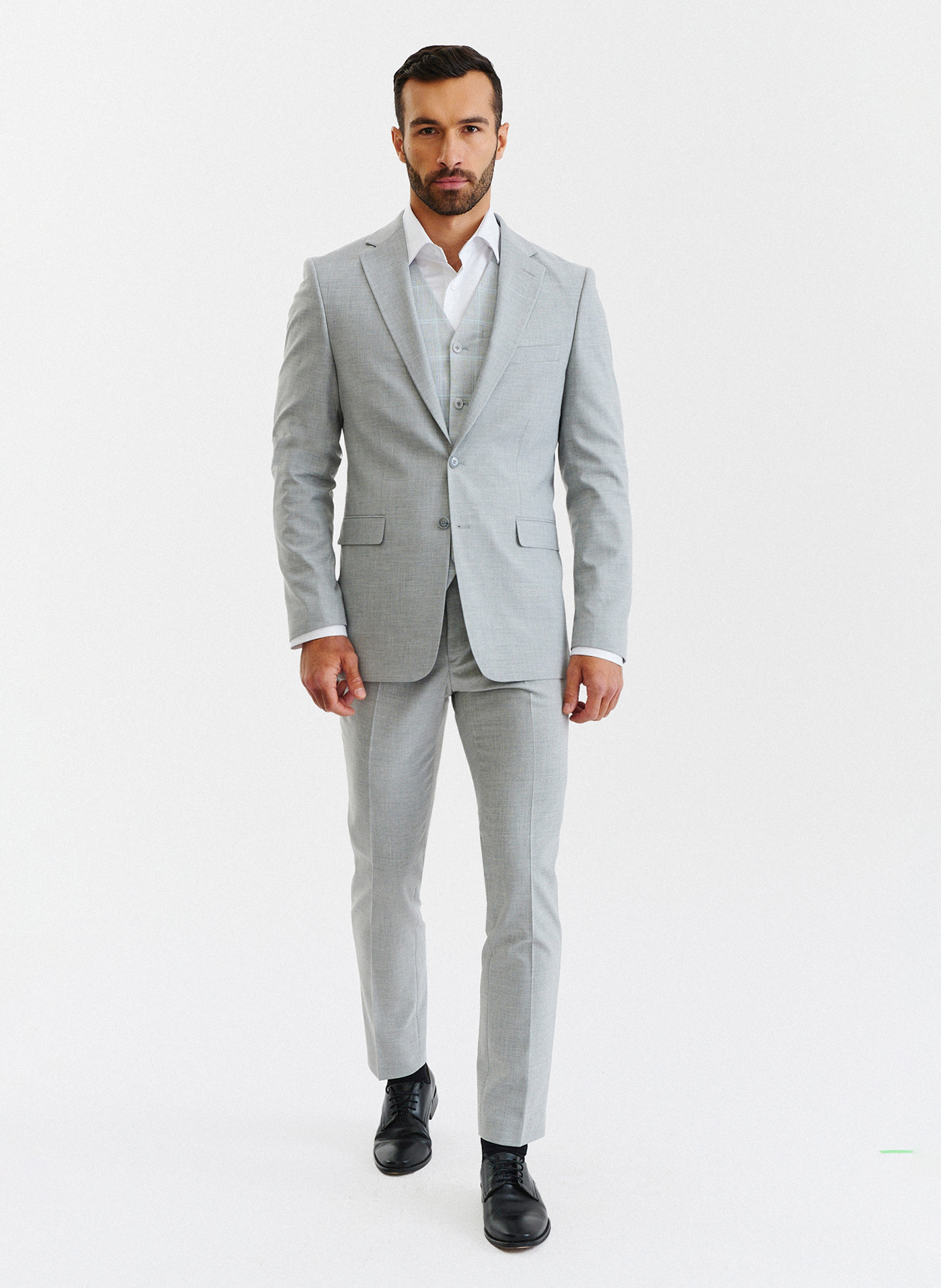 Męska jasnoszara marynarka garniturowa - Pako Lorente
