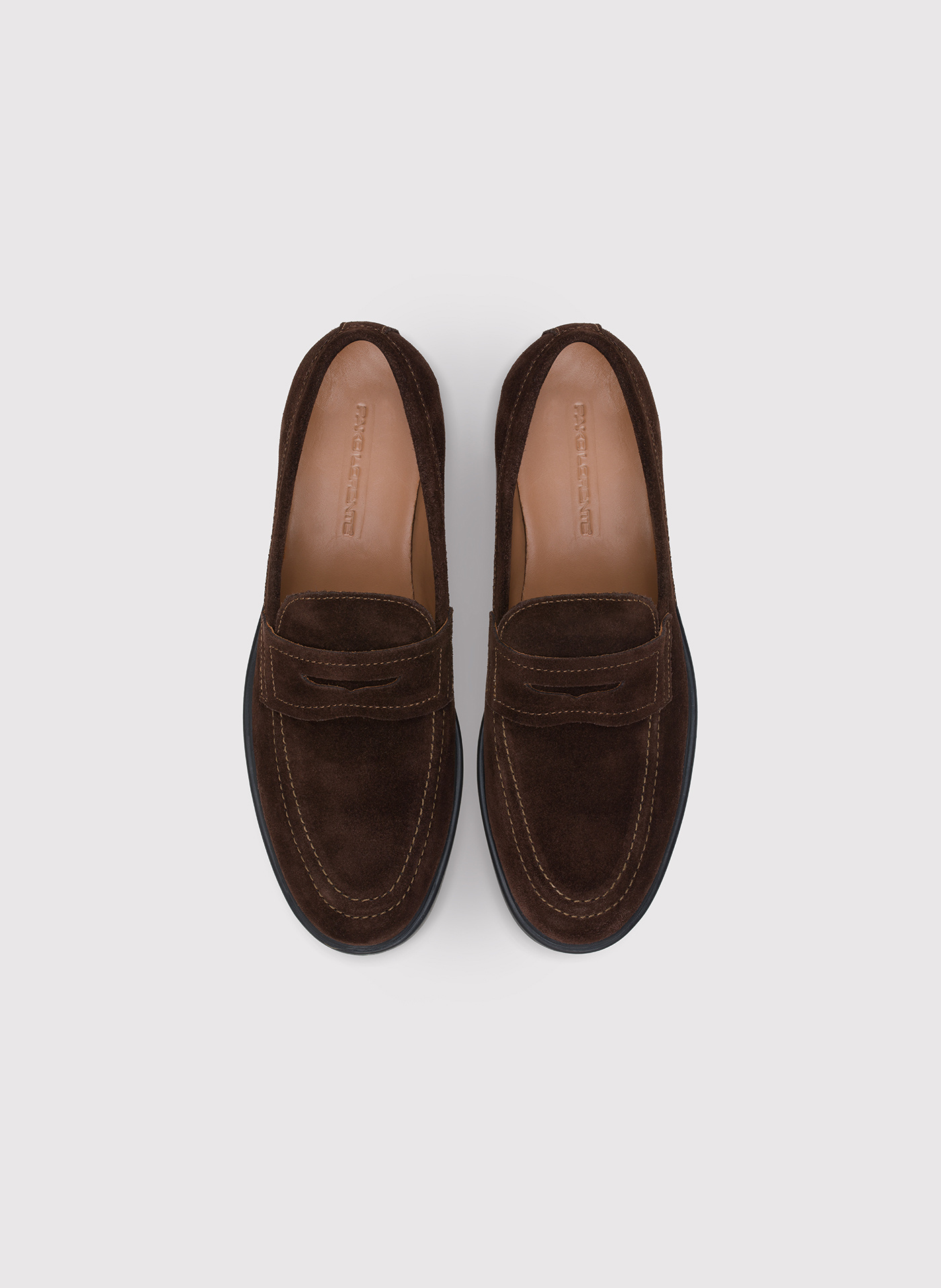 Brązowe zamszowe mokasyny męskie - Pako Lorente