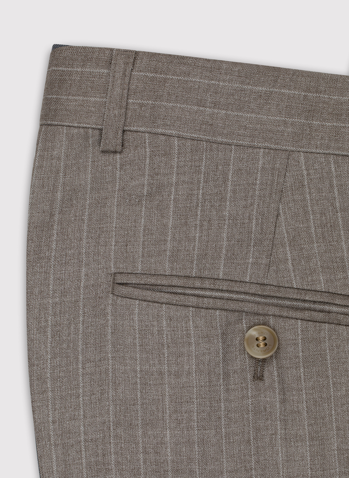 Beżowe spodnie garniturowe w prążek - Pako Lorente