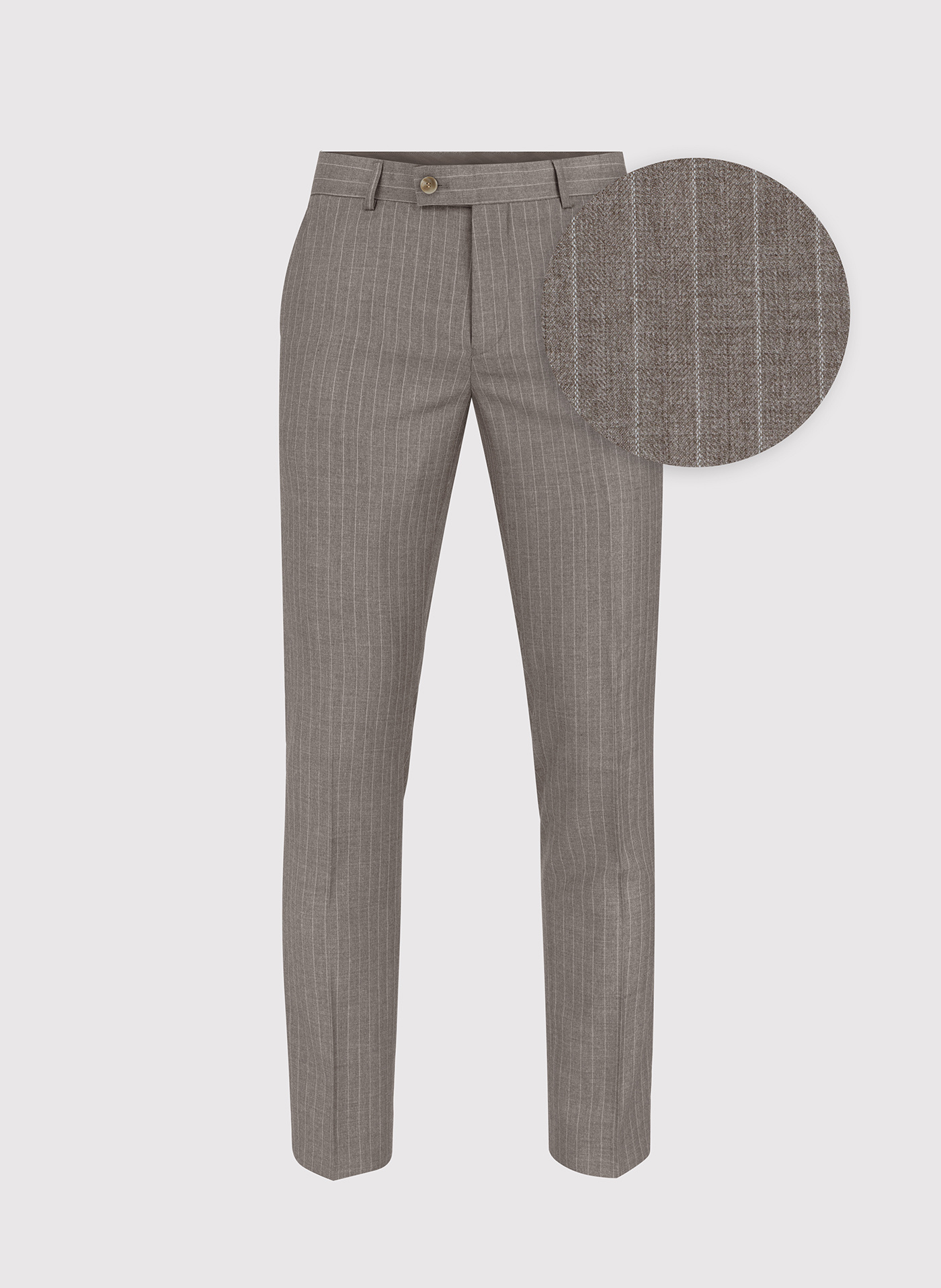 Beżowe spodnie garniturowe w prążek - Pako Lorente