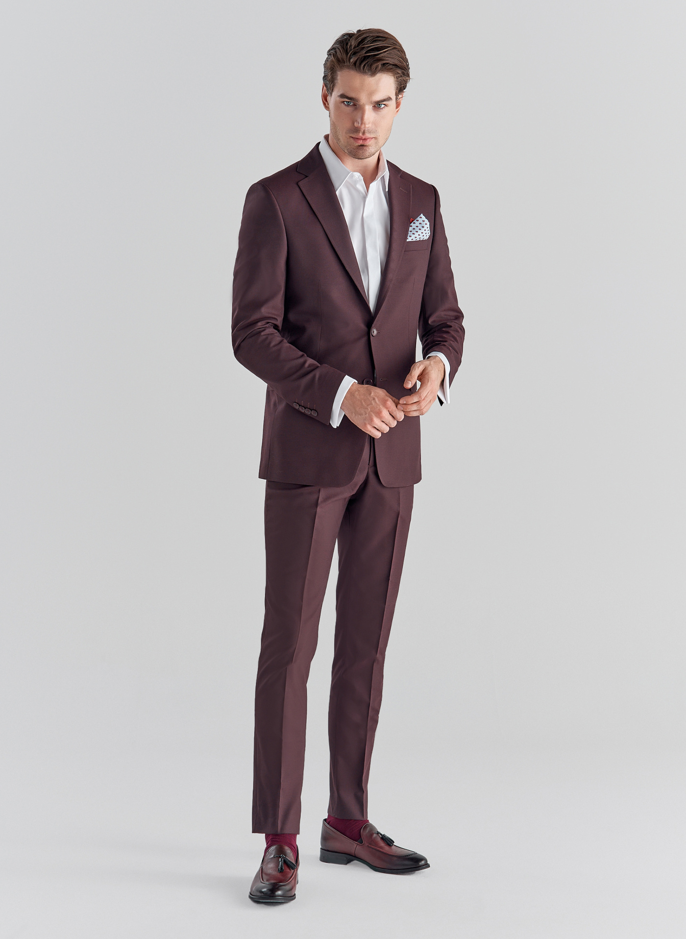 Spodnie męskie garniturowe P21WF-6G-079-D - Pako Lorente