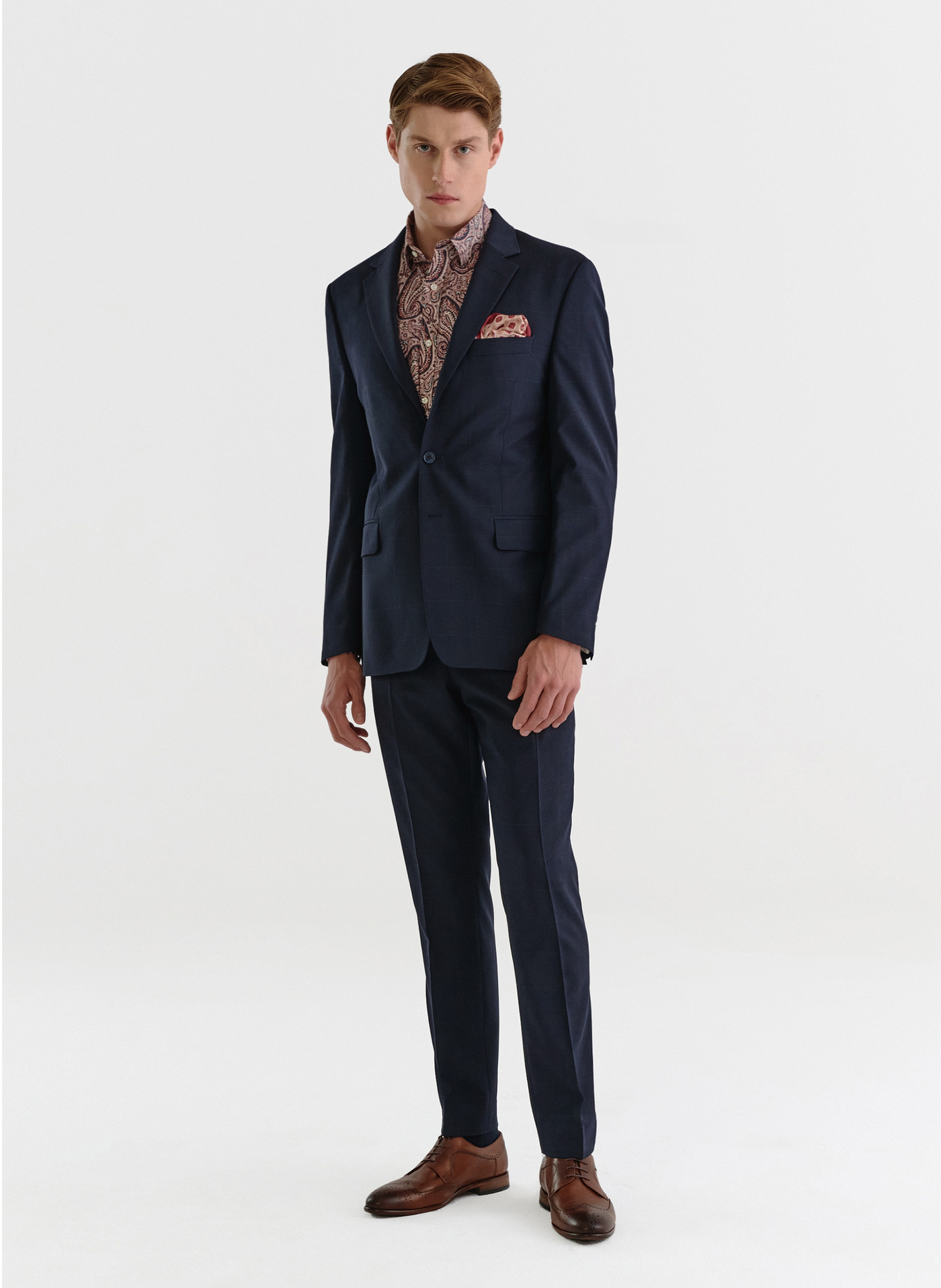 Marynarka garniturowa w kratę Windowpane - Pako Lorente