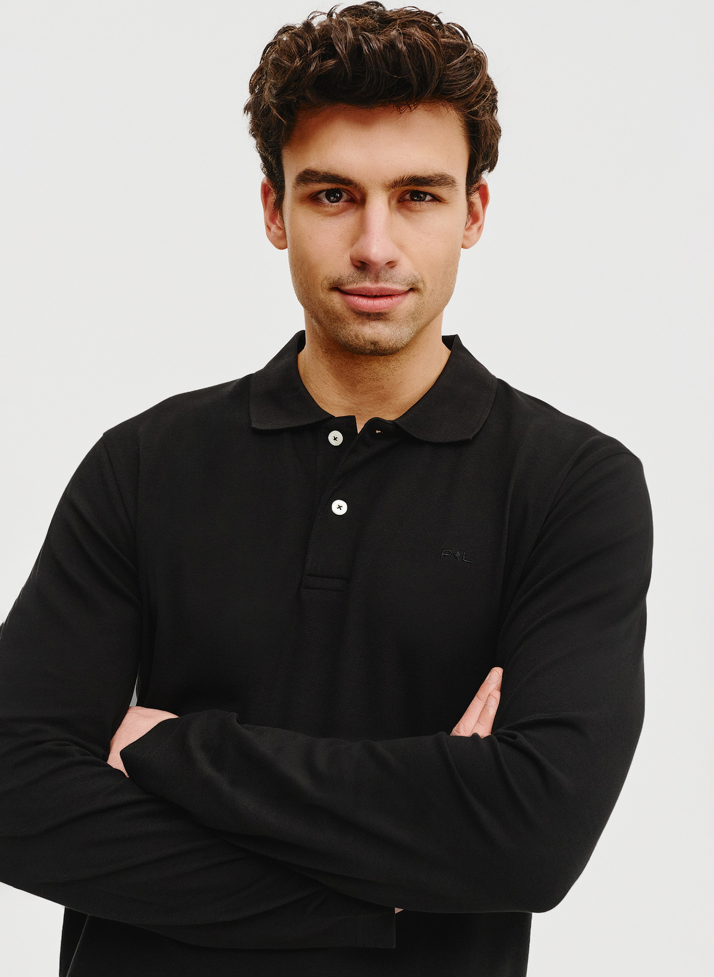 Czarne polo longsleeve - Pako Lorente