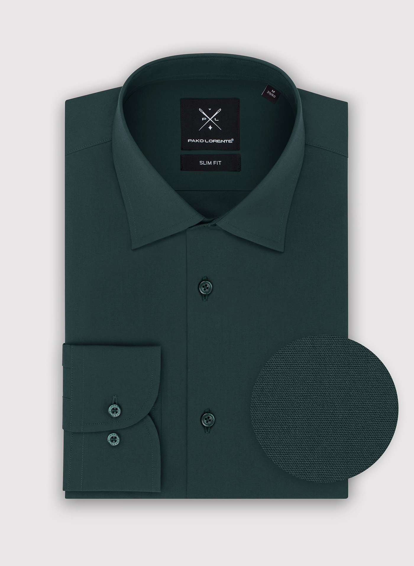 Zielona koszula męska długi rękaw - Pako Lorente