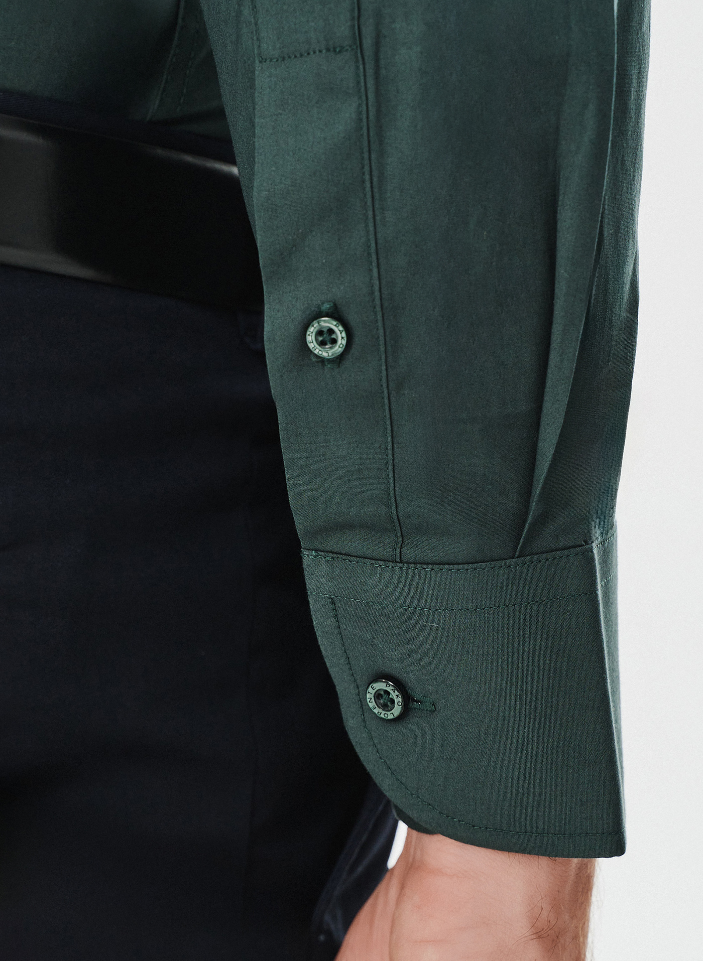 Zielona koszula męska długi rękaw - Pako Lorente