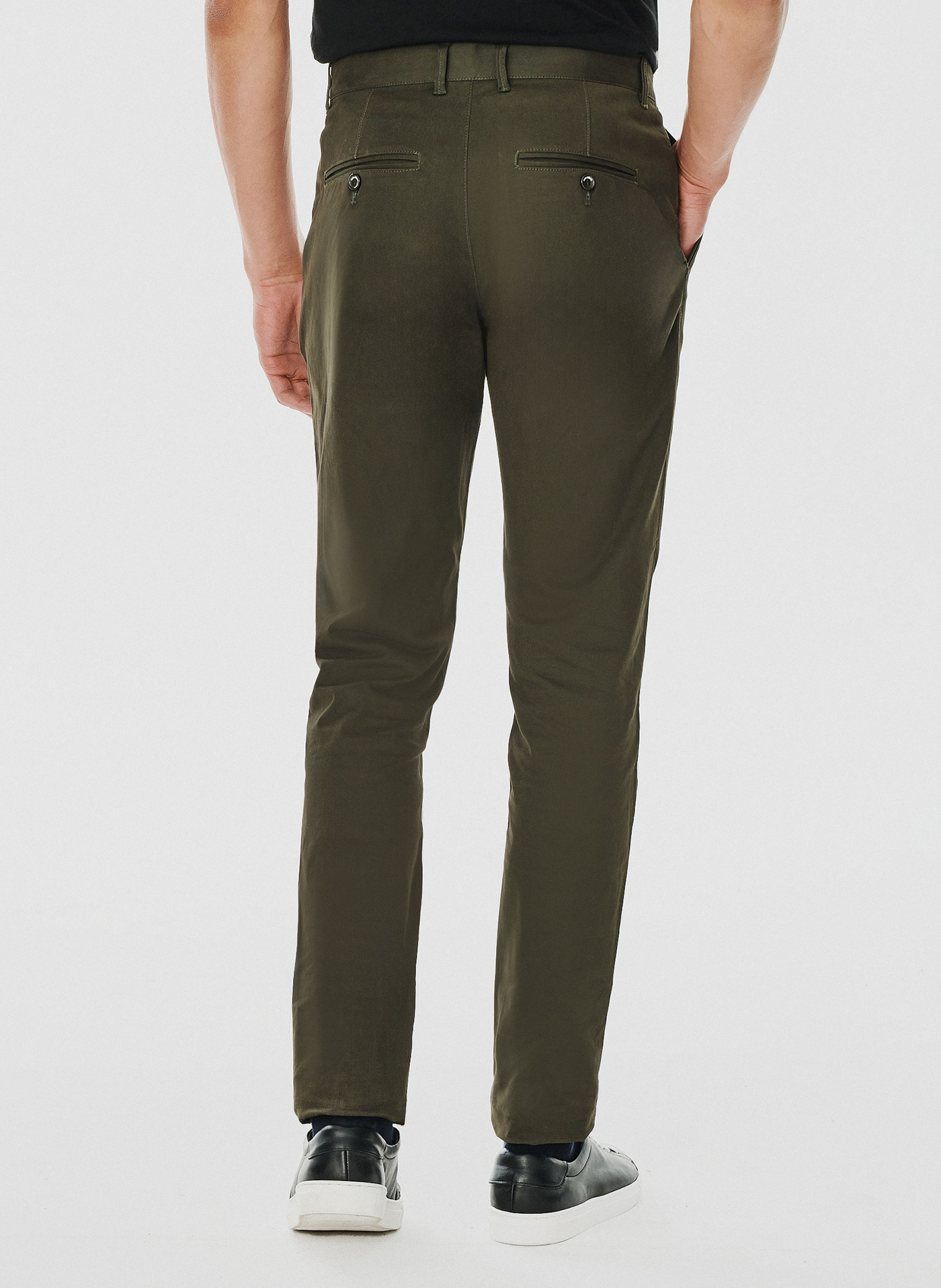 Gładkie spodnie męskie w kolorze zielonym - Pako Lorente