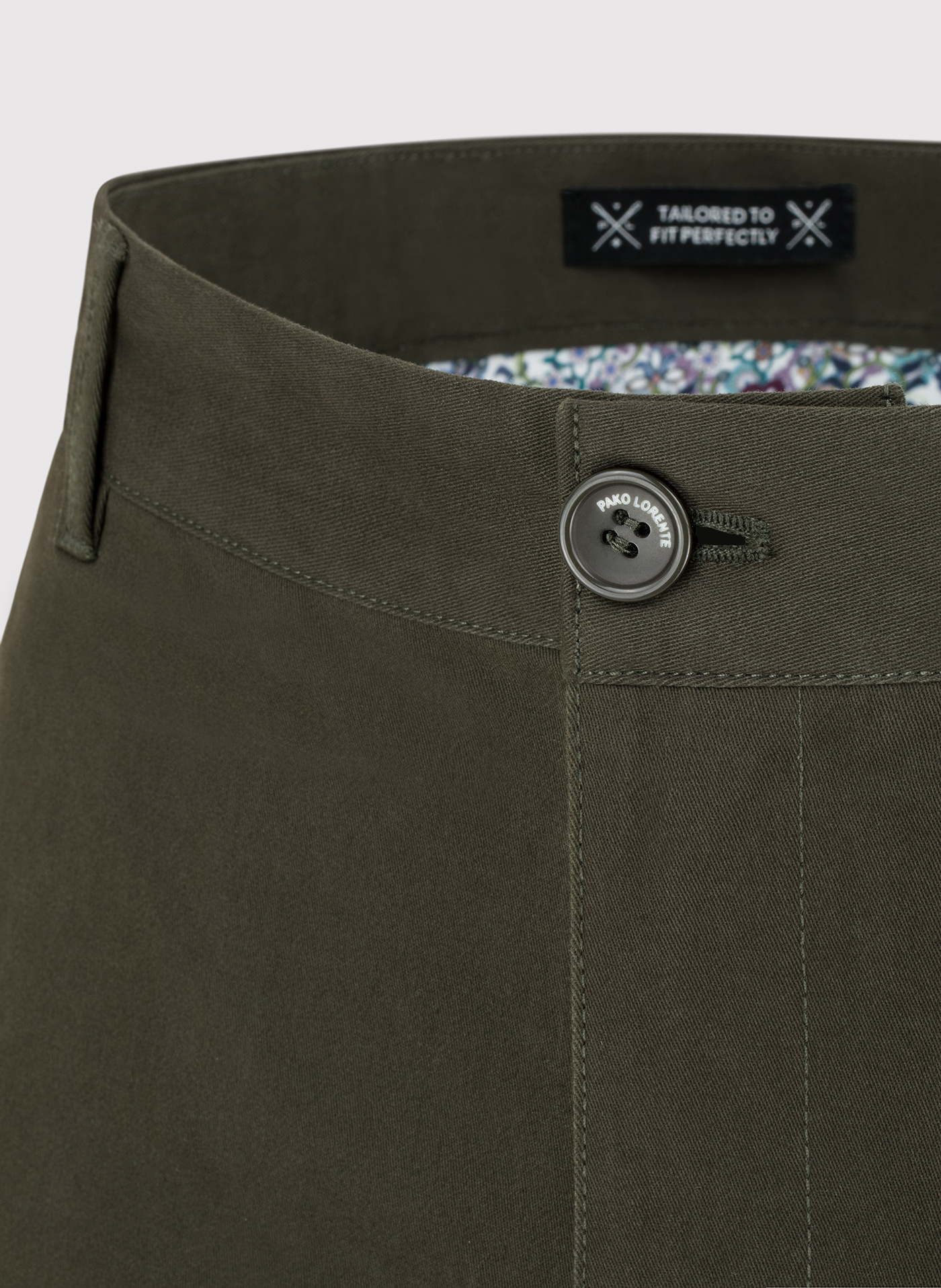 Gładkie spodnie męskie w kolorze zielonym - Pako Lorente