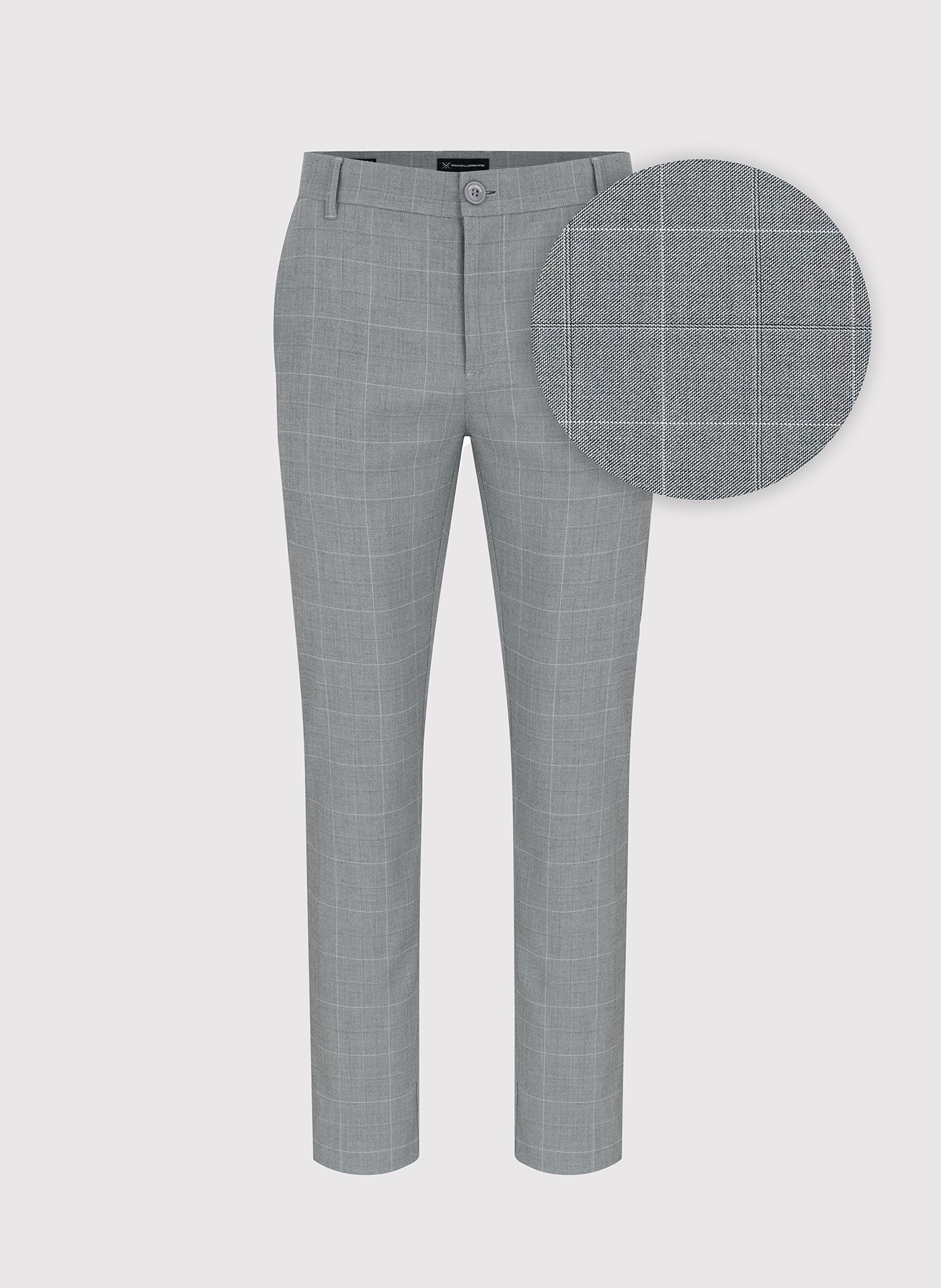 Szare spodnie męskie w kratkę P24SF-WX-002-S-S - Pako Lorente - Pako Lorente