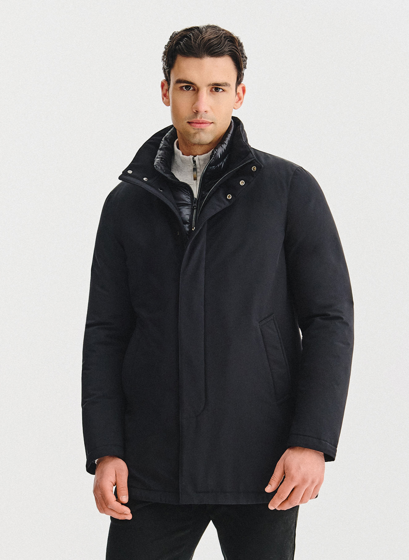 PAKO LORENTE - Czarna kurtka z odpinanym kołnierzem - Pako Lorente