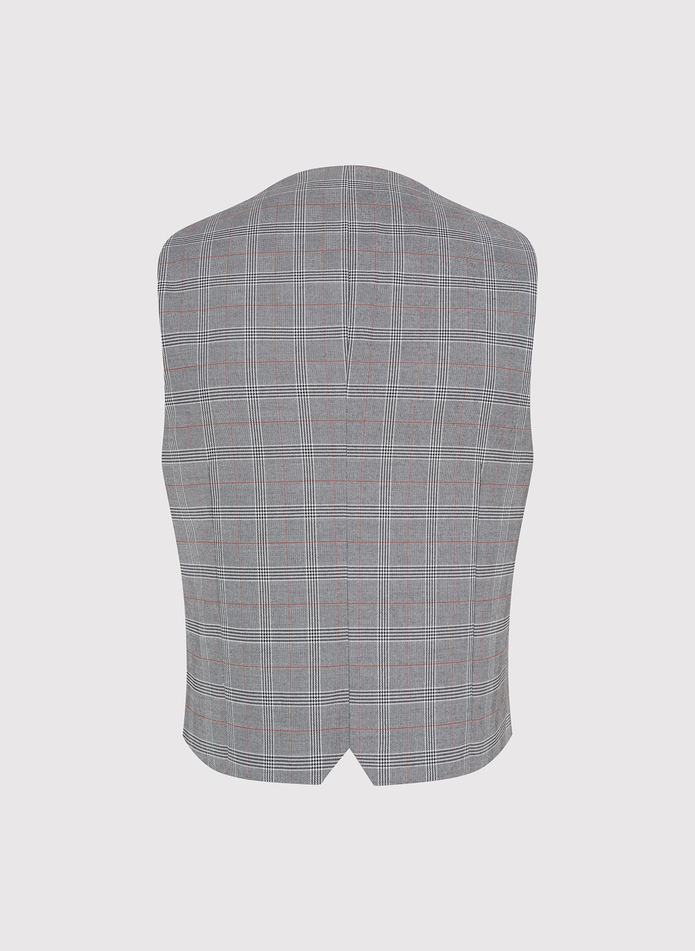 PAKO LORENTE - Szara dwurzędowa kamizelka męska w kratę - Pako Lorente