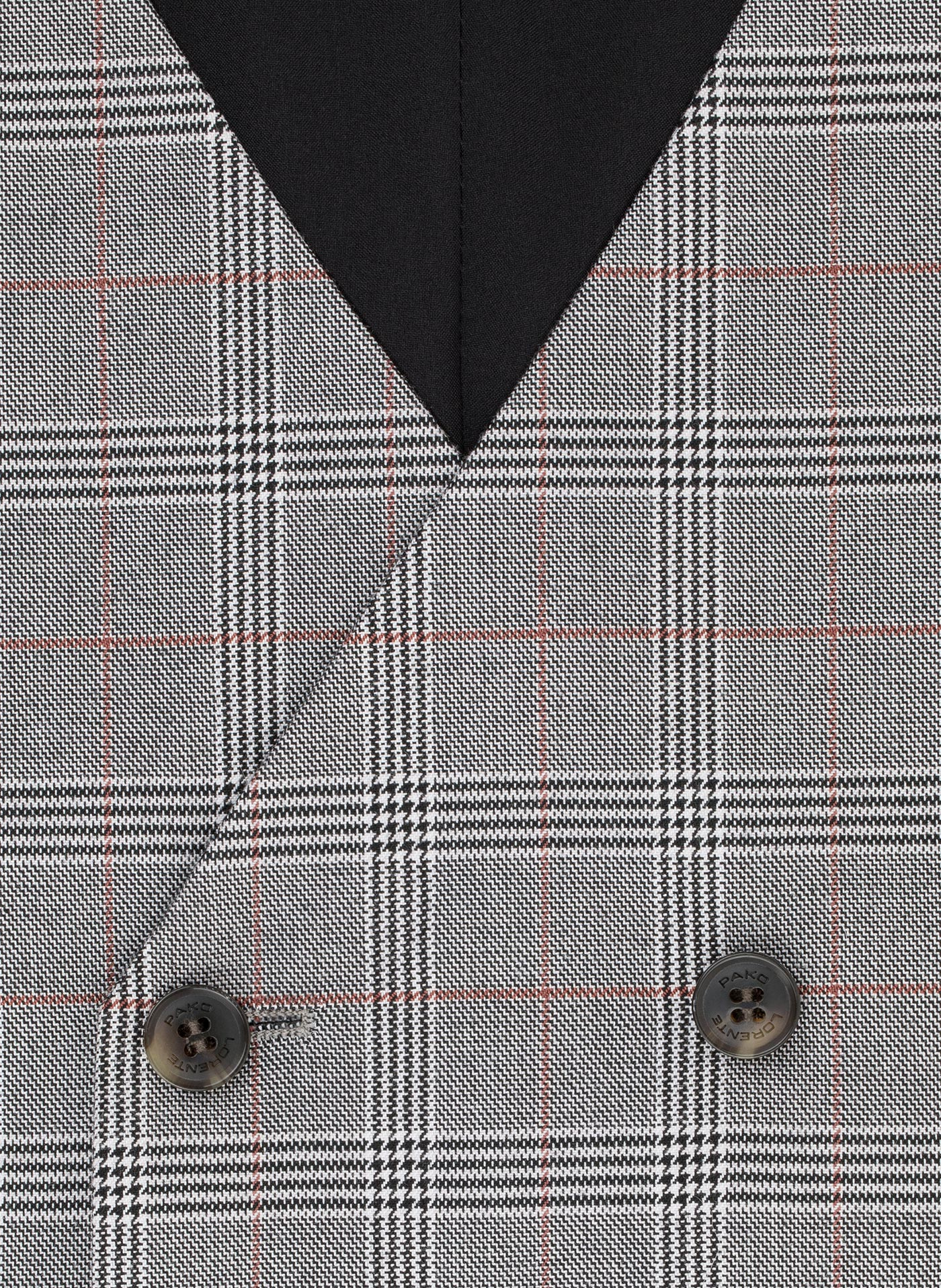 PAKO LORENTE - Szara dwurzędowa kamizelka męska w kratę - Pako Lorente