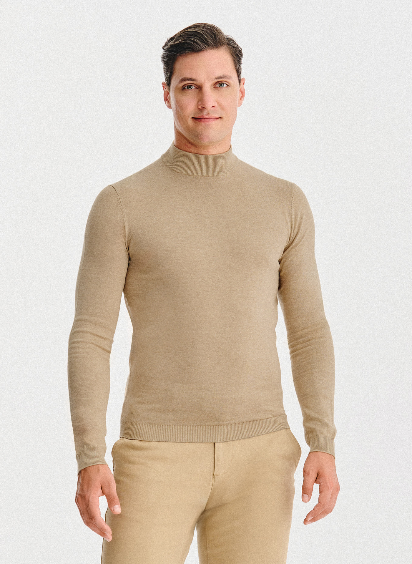 PAKO LORENTE - Półgolf męski w beżowym kolorze - Pako Lorente