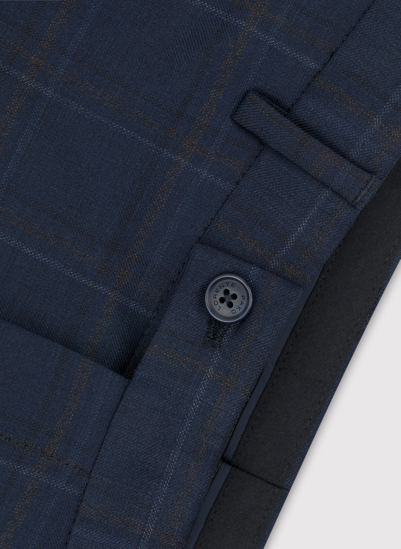 Granatowe spodnie garniturowe w kraciasty deseń - Pako Lorente